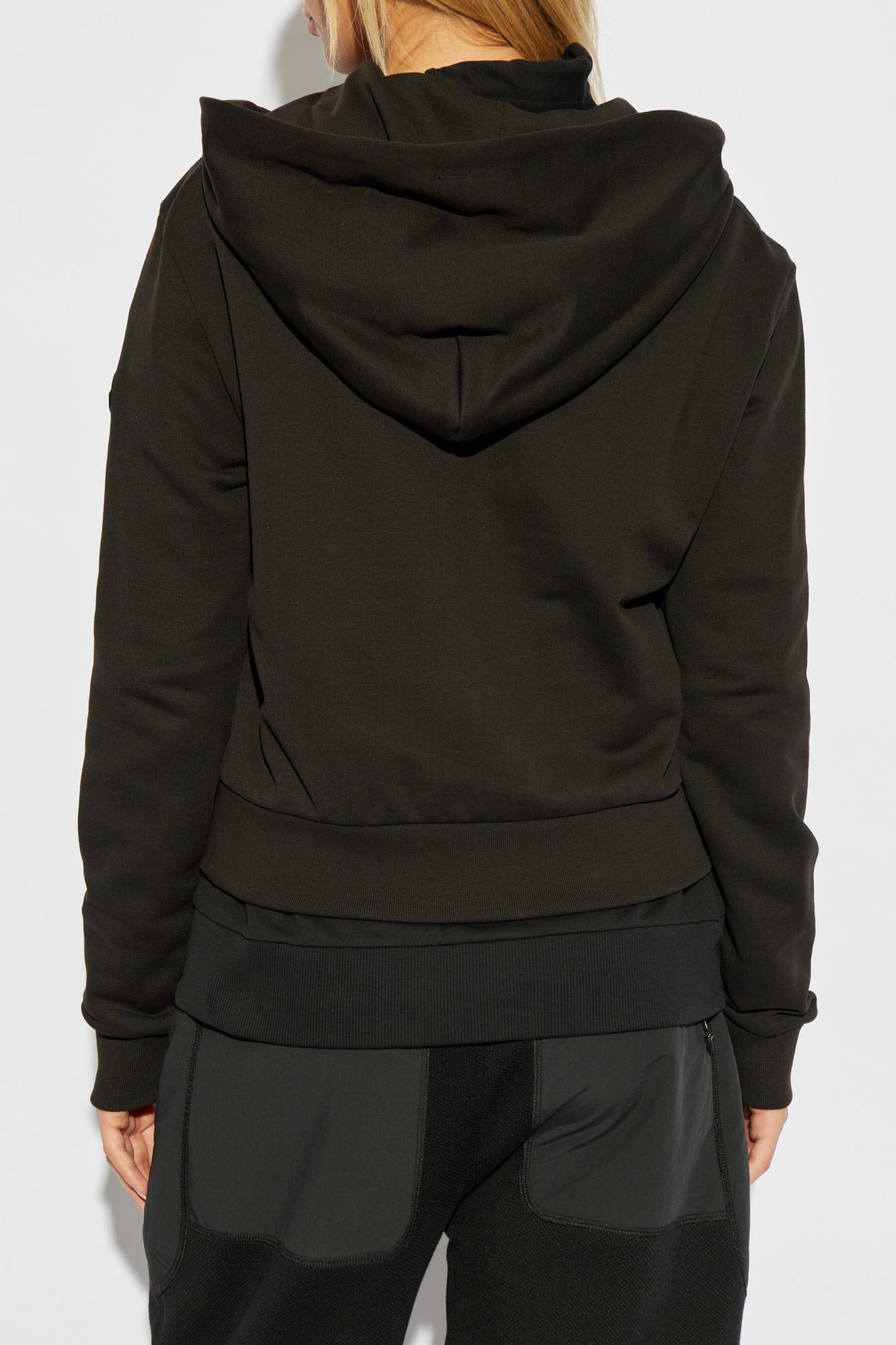 Shop Moncler Sweatshirt With Quilted Front In Black