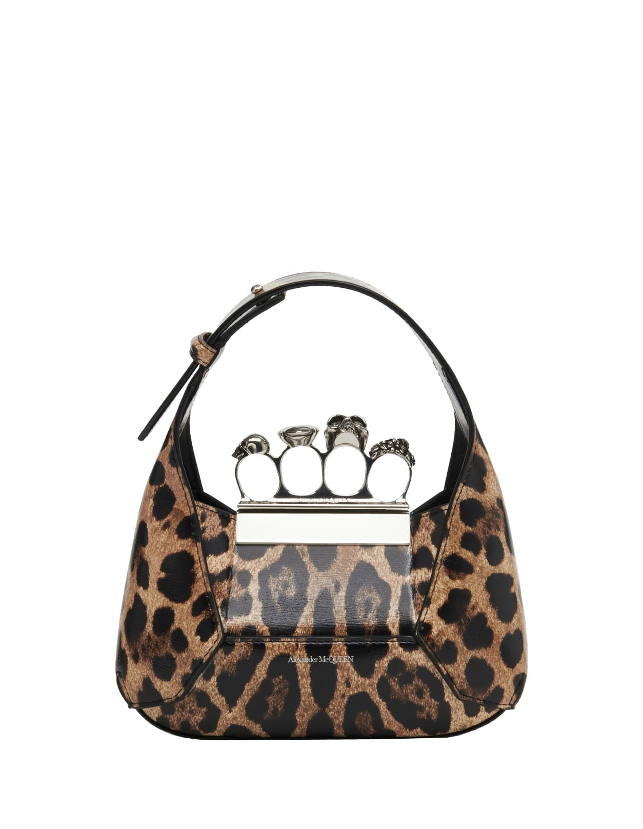 The Jewelled Hobo Mini Bag In Leopardblack