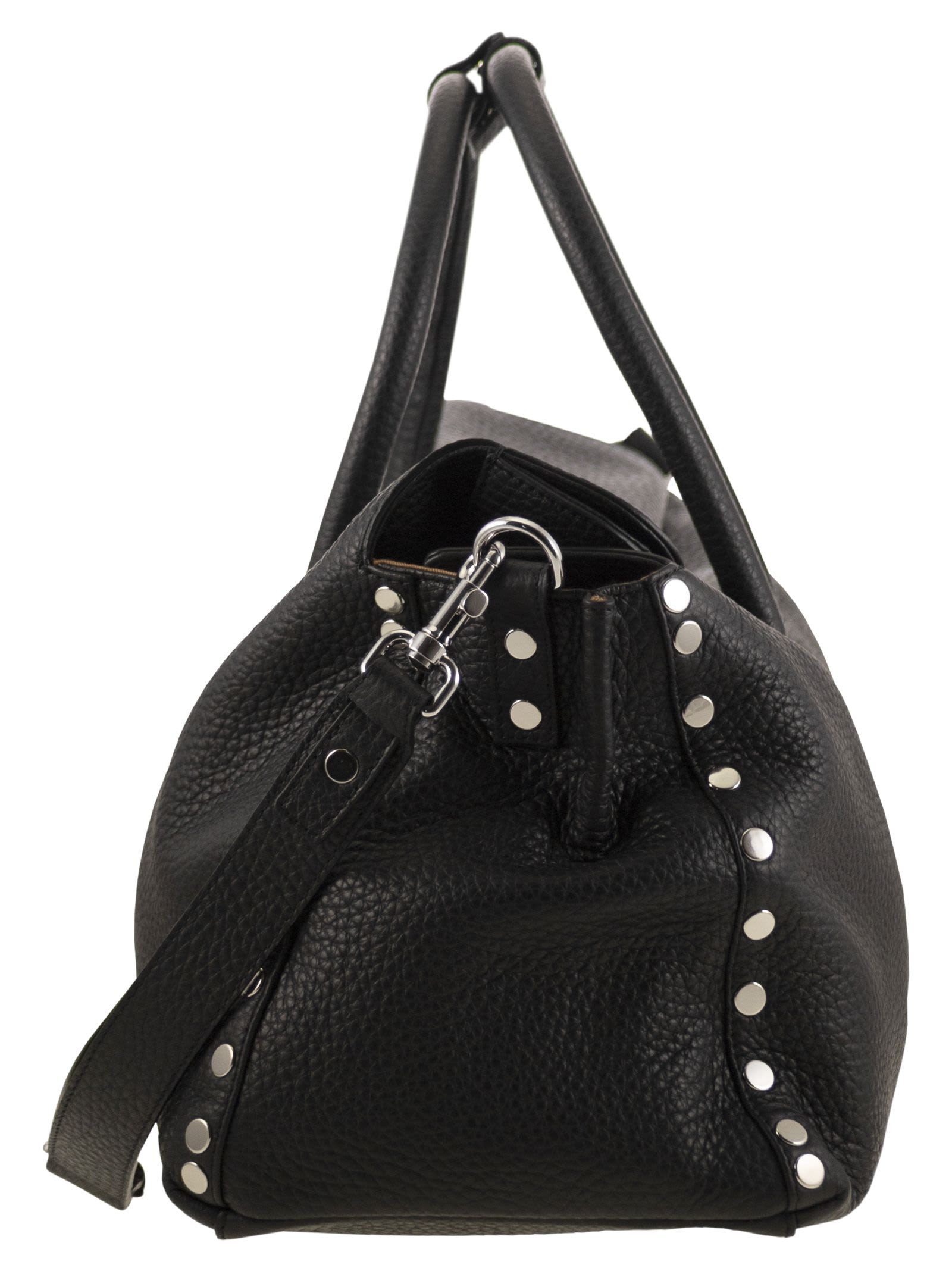 Zanellato Dotta Centauro - Grained Leather Bag Xl In Black