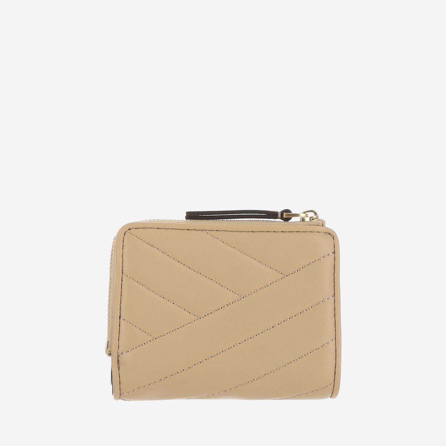 Shop Tory Burch Kira Chevron Double Wallet In Beige