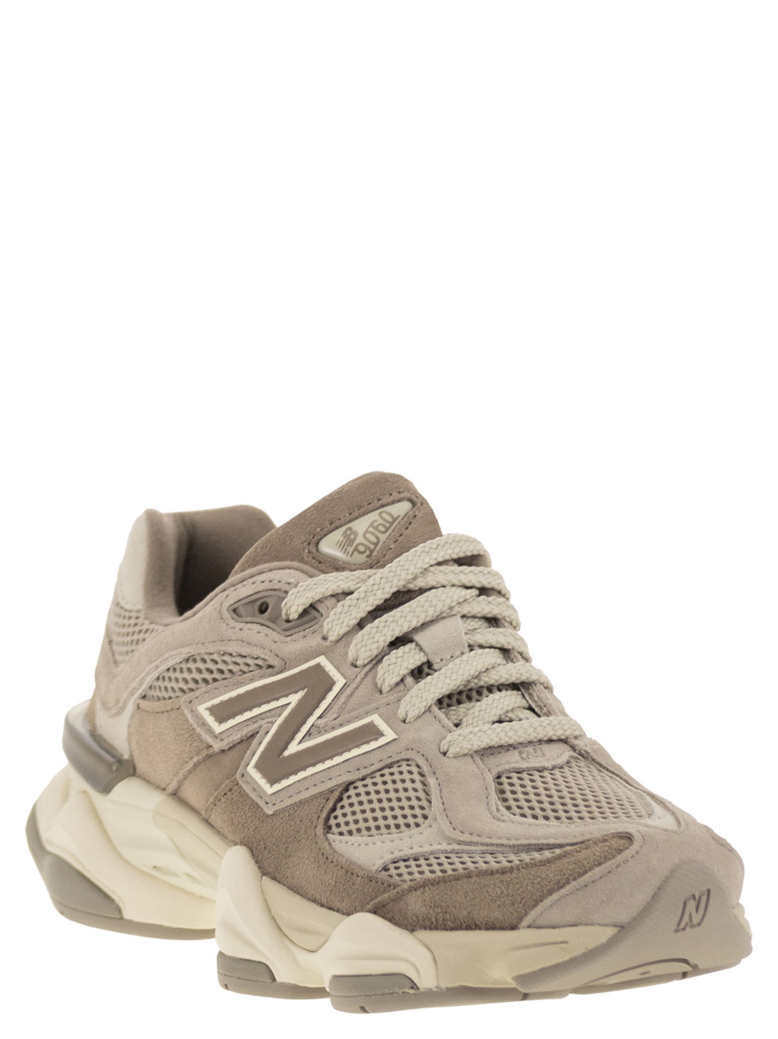 New Balance Mens Mushroom Seasalt 9060 Suede And Mesh Low-top Trainers In Nude