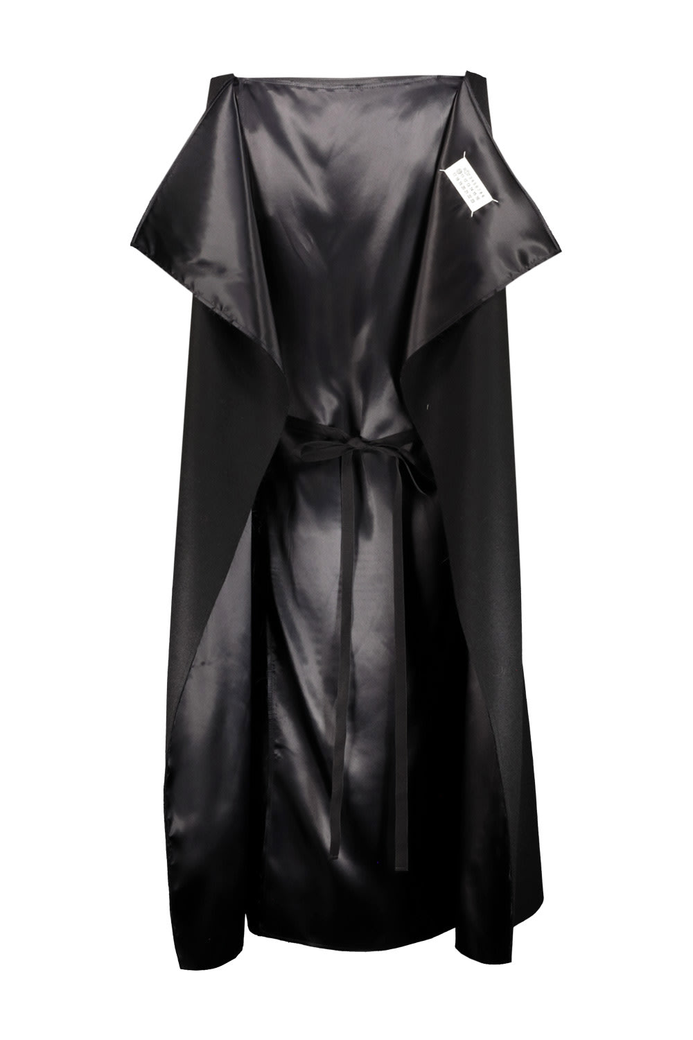 Shop Maison Margiela Icon Felt Cape Dress In Black