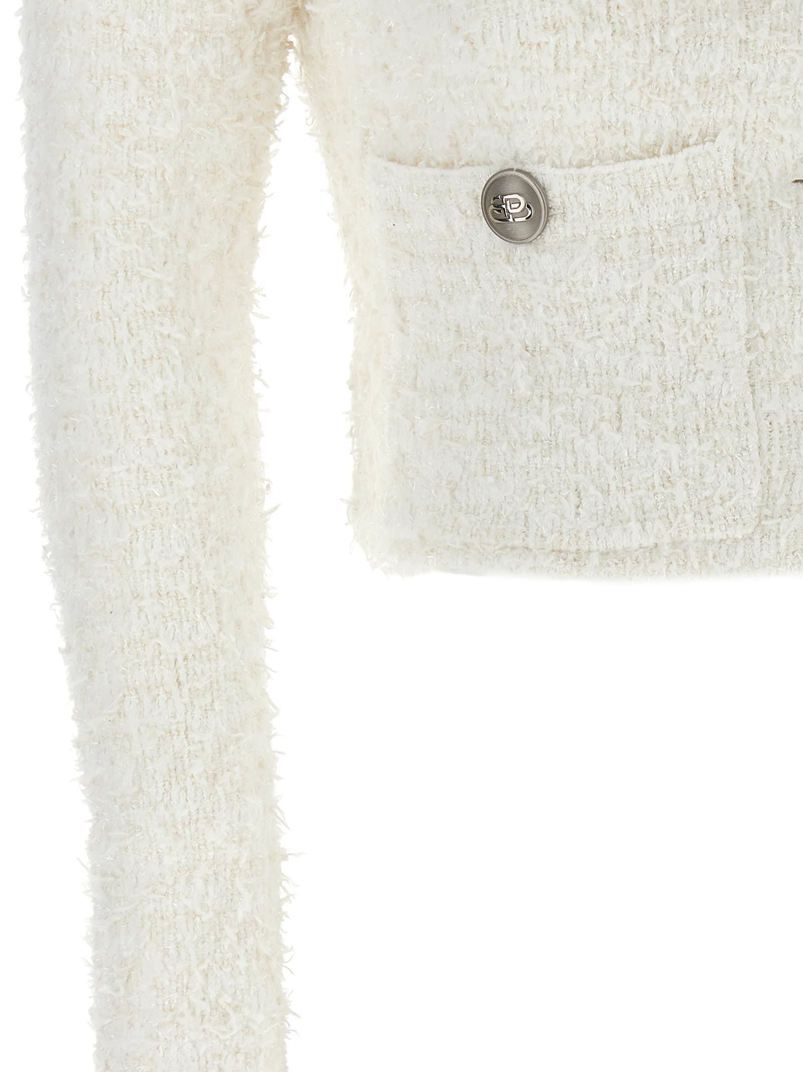 Shop Balenciaga Cropped Cardigan In White