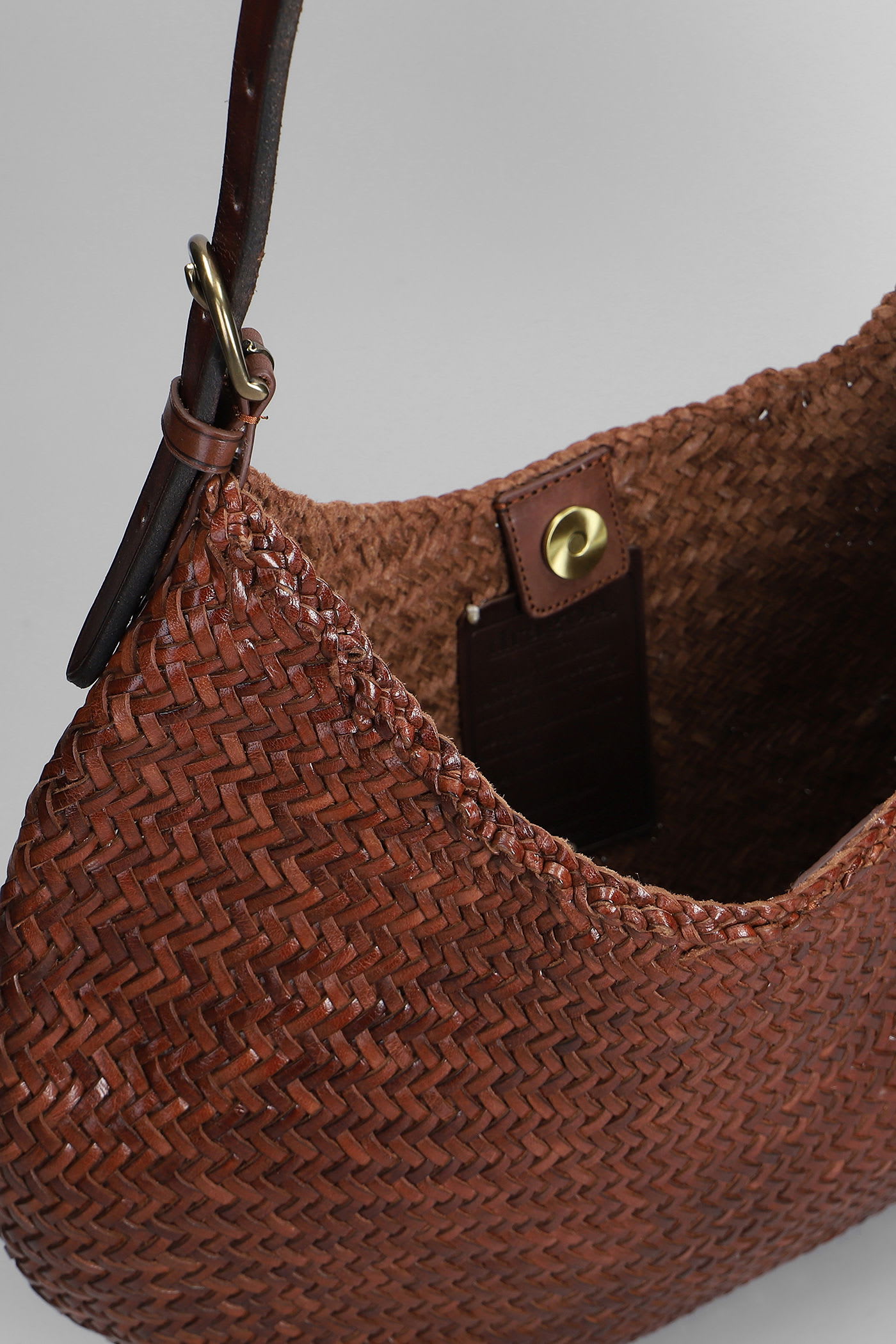 Dragon Diffusion Luna Mezza Tote In Brown Leather In Brown