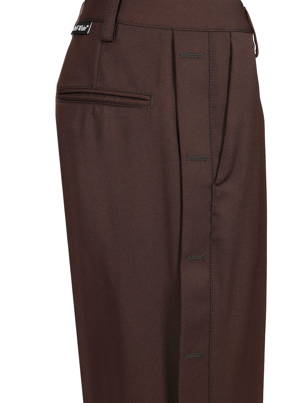 Off-white Virgin-wool Wide-leg Trousers In Brown