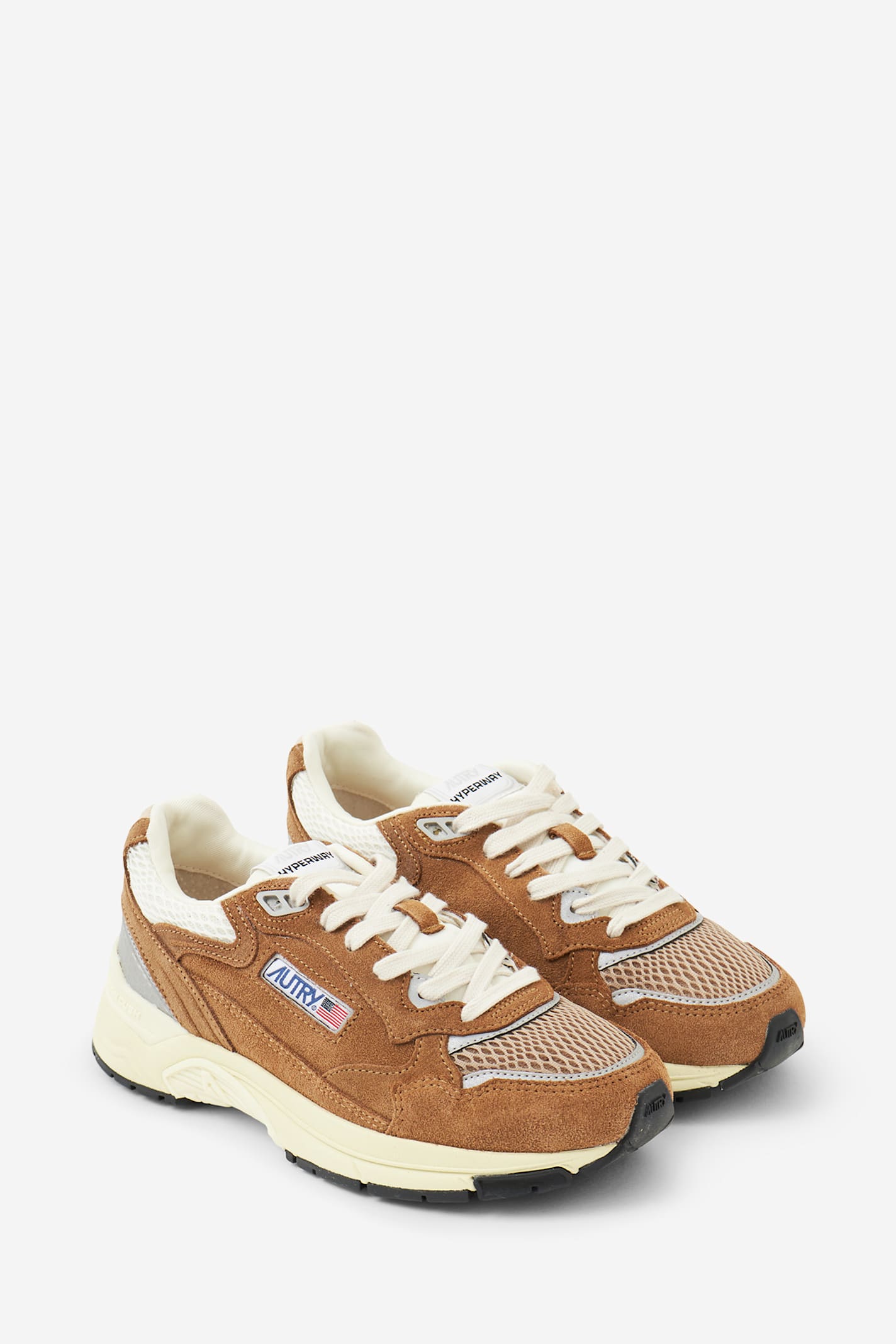 Autry Cigar Suede And Mesh Sneakers In Neutral