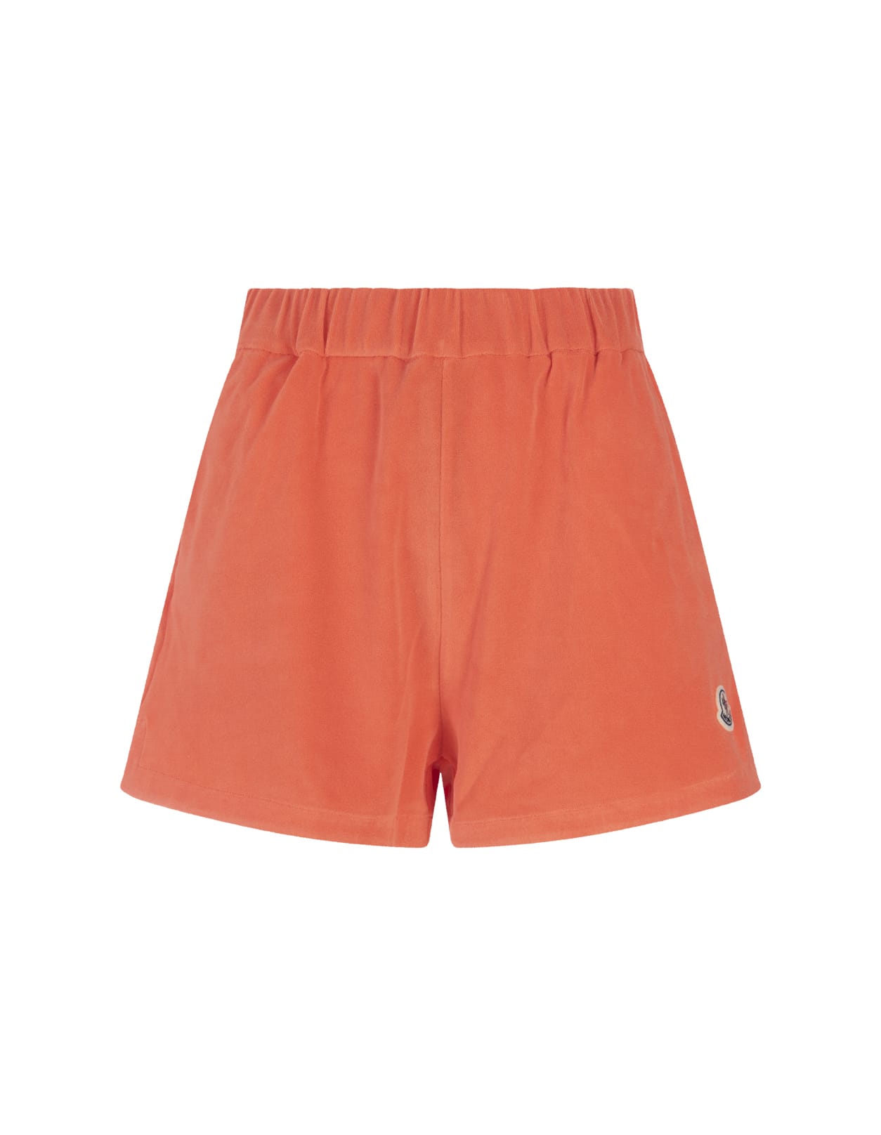 Moncler Elastic Waistband Shorts In Arancione