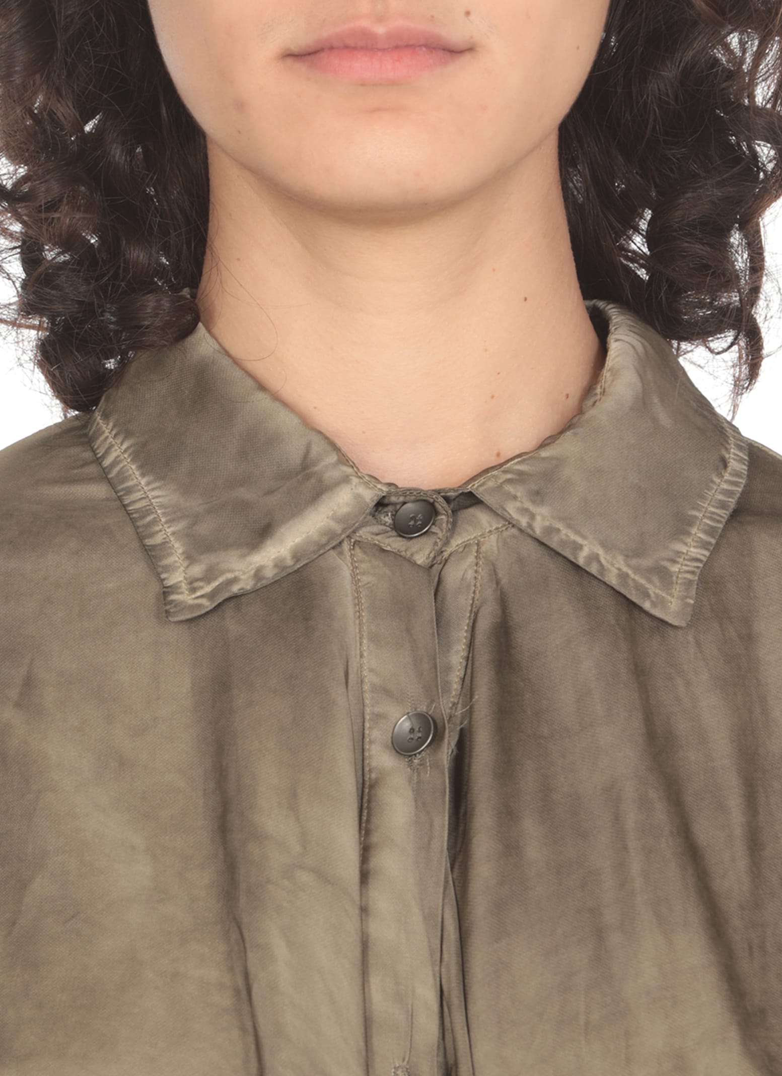 Shop Sanctamuerte Viscose Shirt In Green