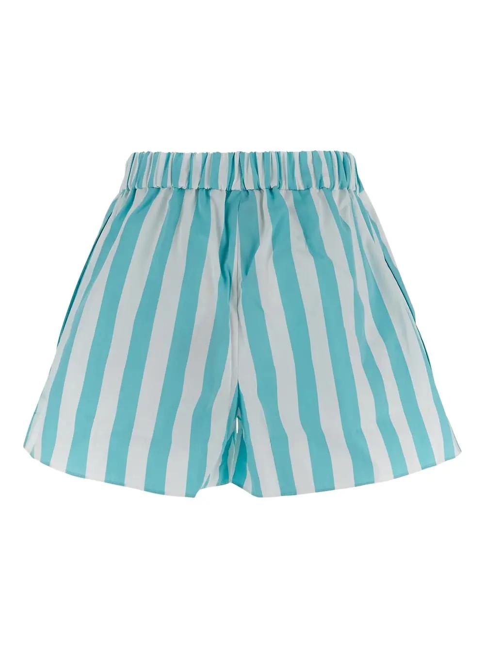 Shop Patou Summer Riviera Shorts In Mix Green Large Stripes