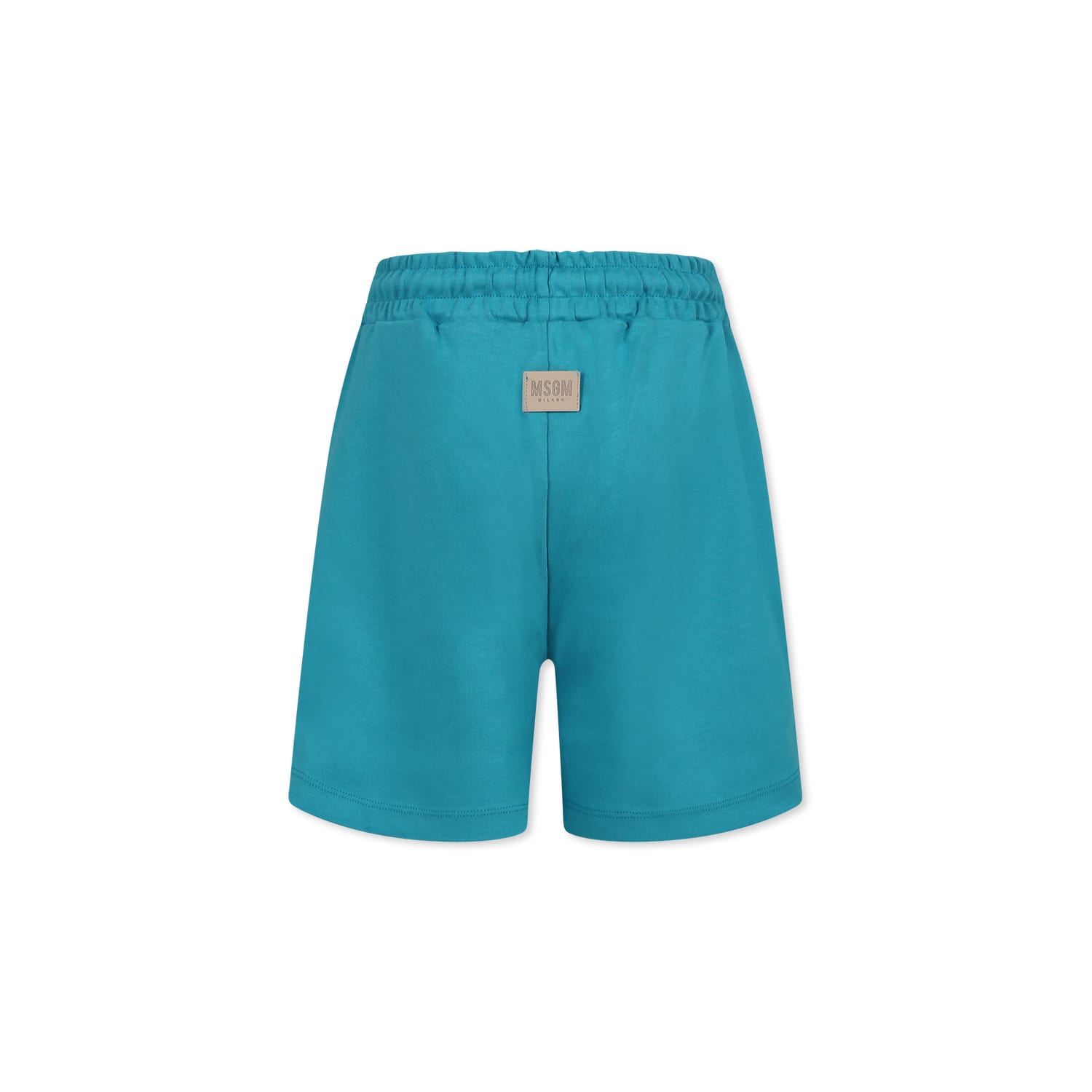 Msgm Logo-print Shorts In Green