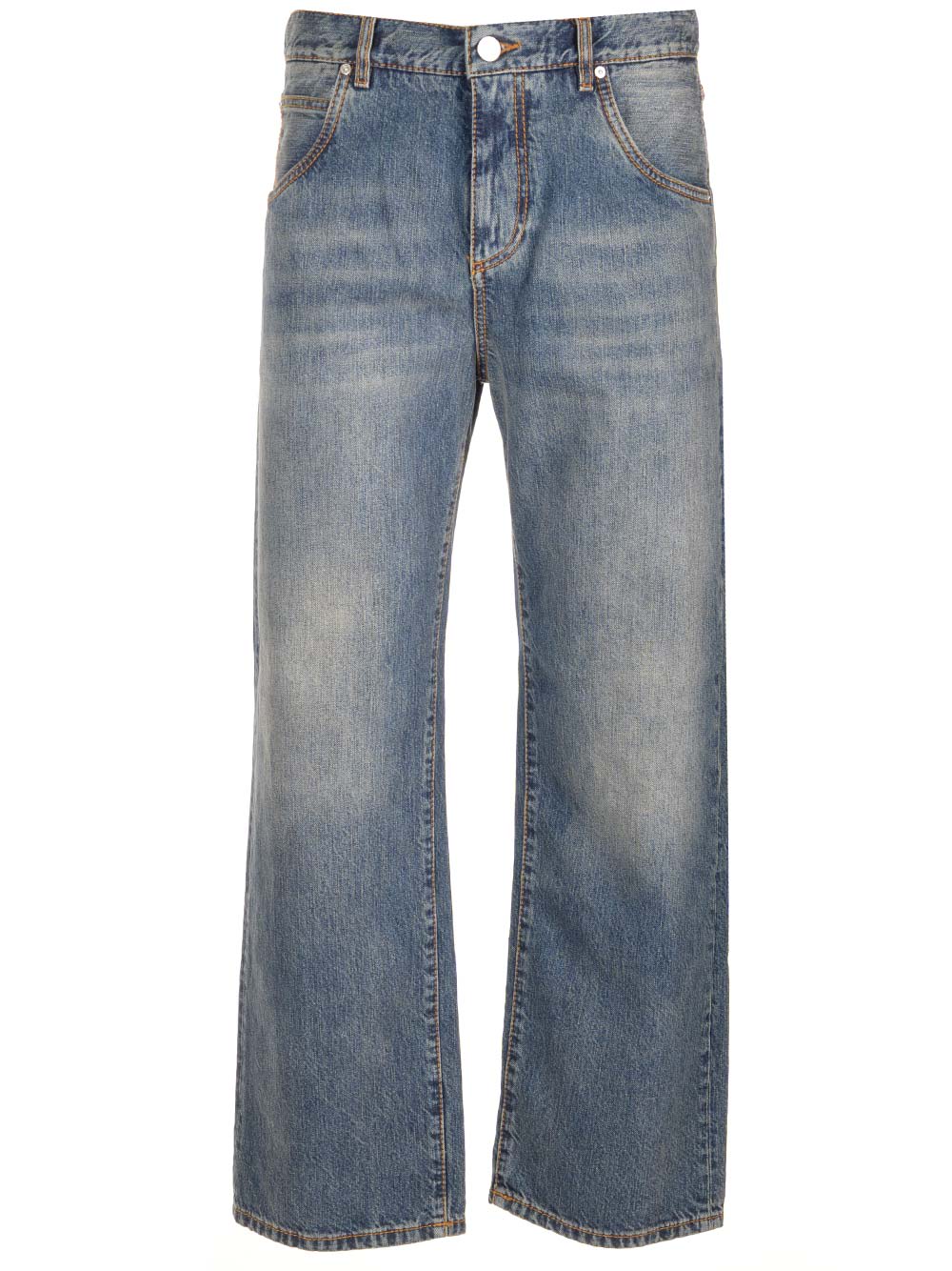 Wide Leg Vintage Effect Jeans