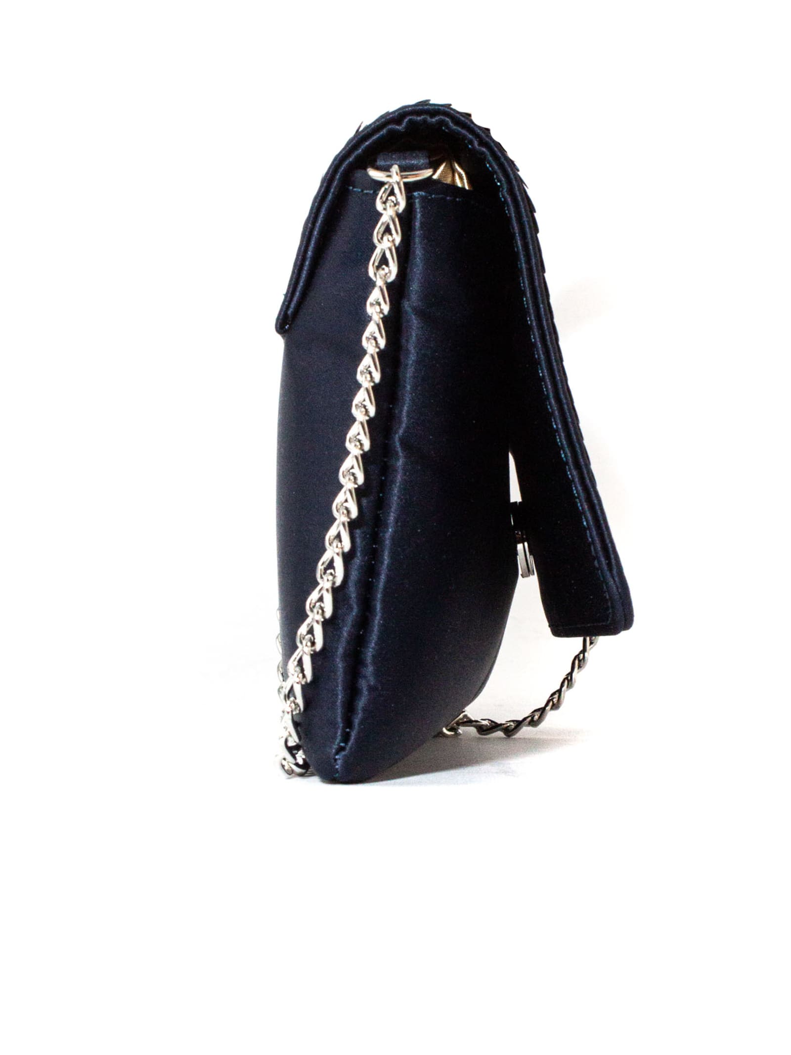 Shop Roberto Festa Blue Satin And Sequin Montecarlo Shoulder Bag