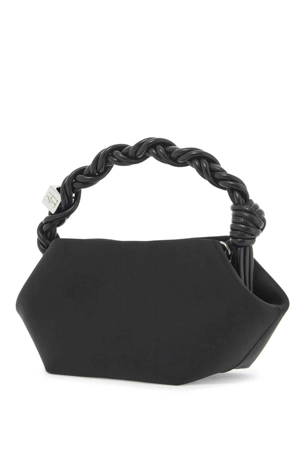 Ganni Bou Bag Mini Hand Bag In Black Polyester In Black (black)
