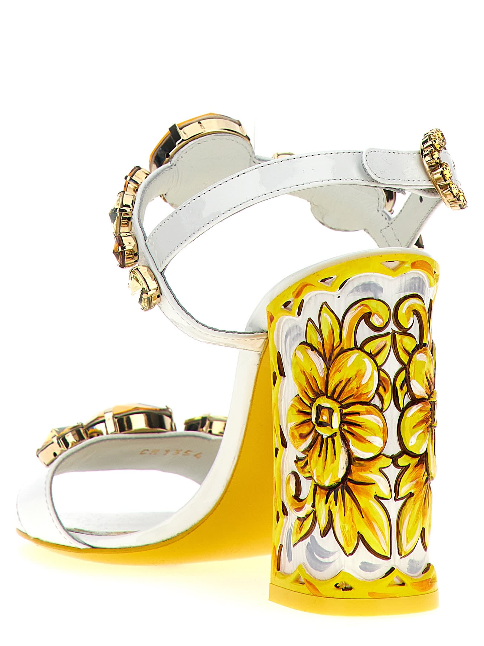 Shop Dolce & Gabbana Keira Sandals In Yellow