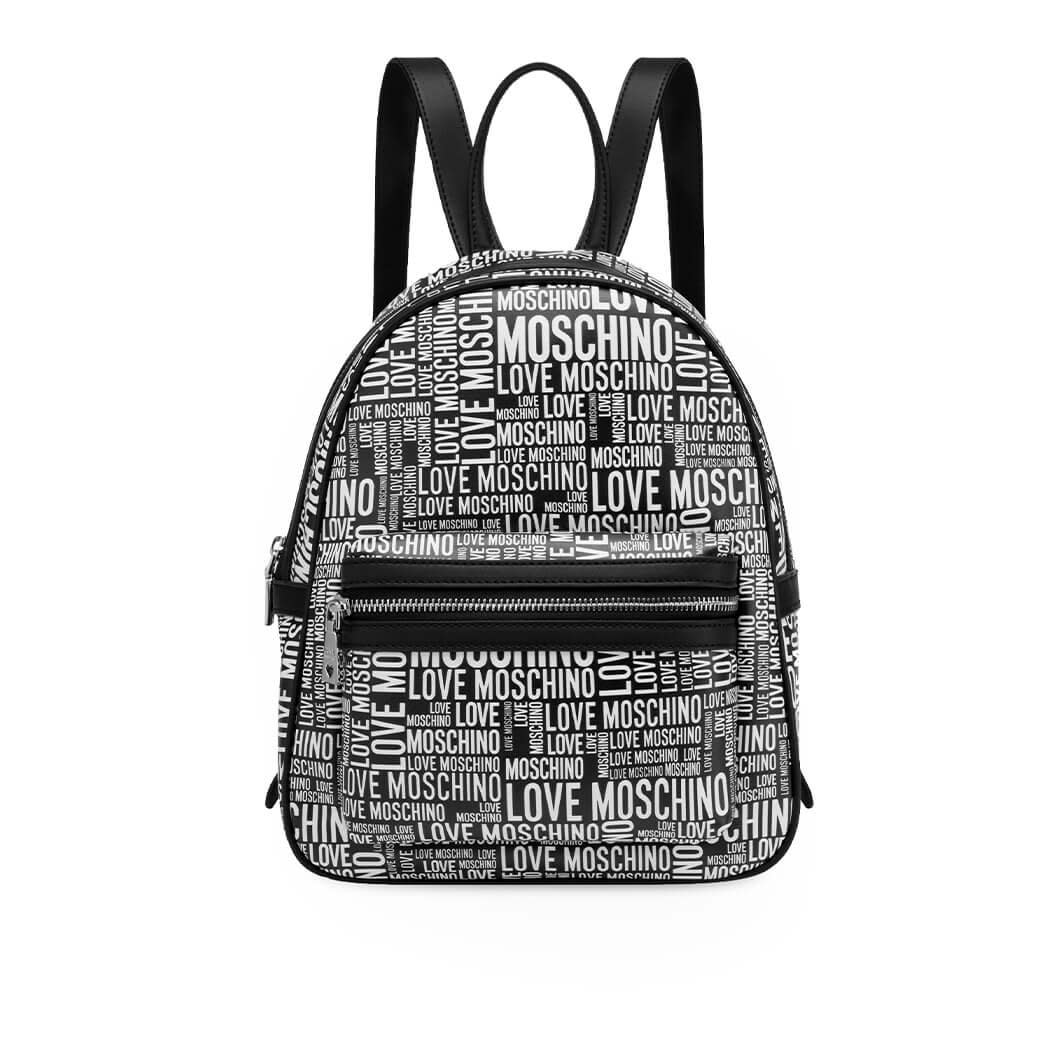 Love Moschino Black Backpack With White Logo