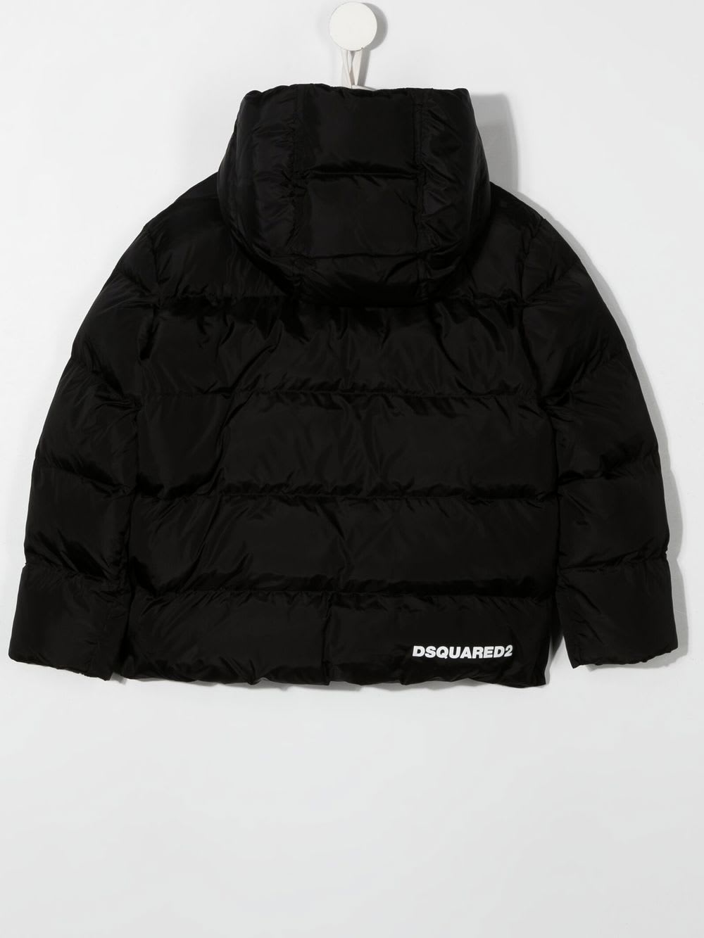 Dsquared2 Logo-print Zip-up Puffer Jacket In Black
