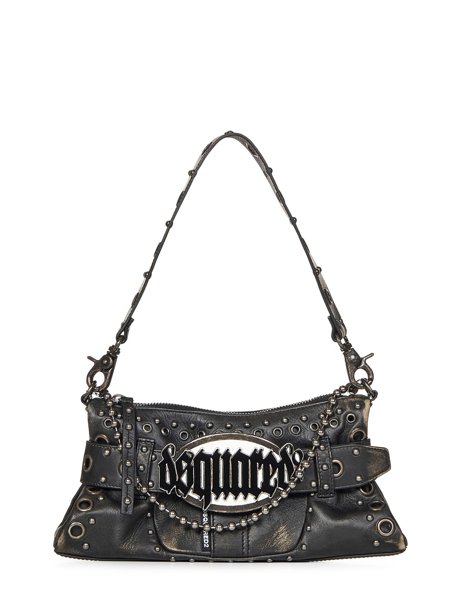 Shop Dsquared2 Gothic Belt Shoulder Bag In Black