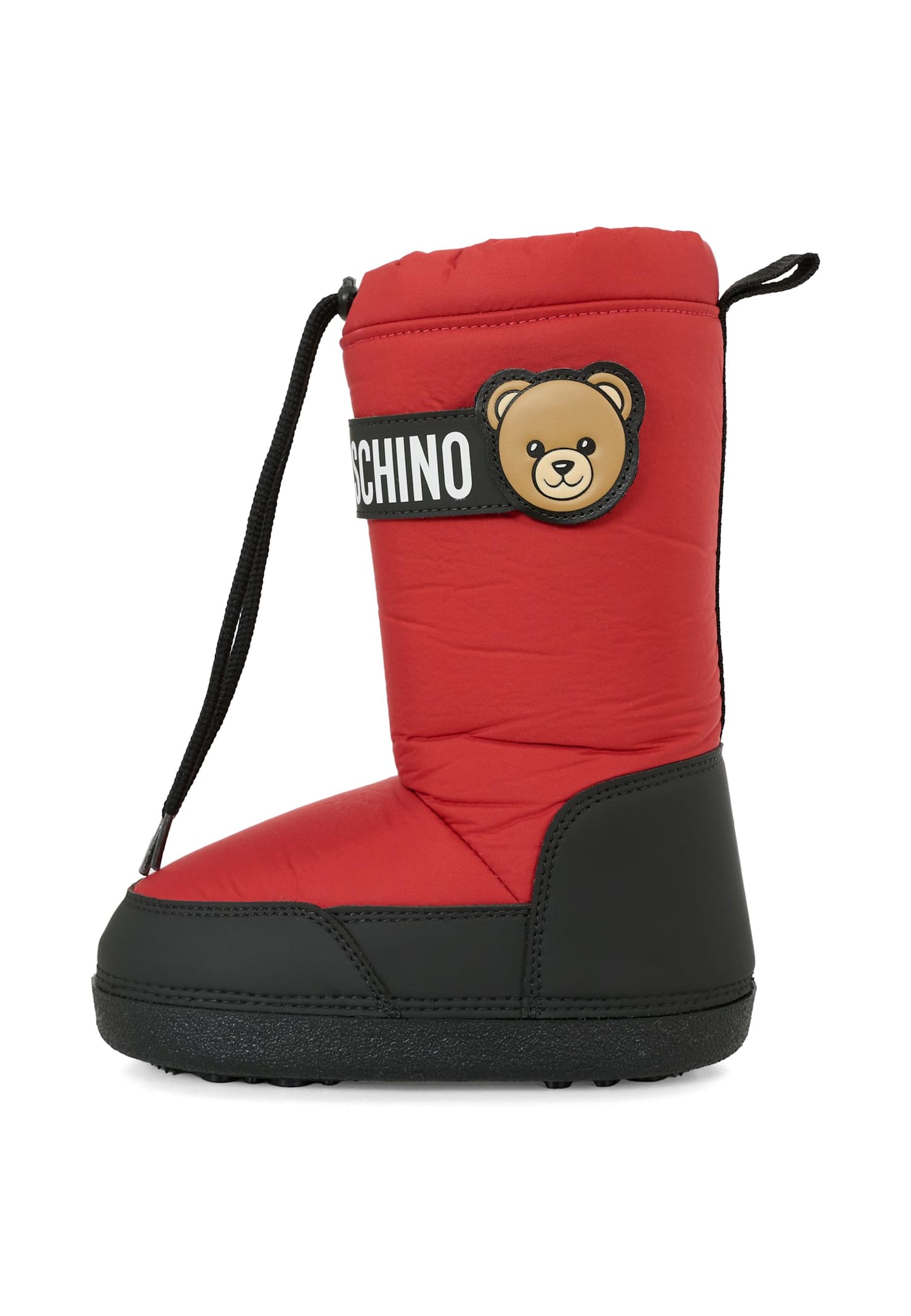 Moschino Red Snow Boots For Boy With Teddy Bear In Red