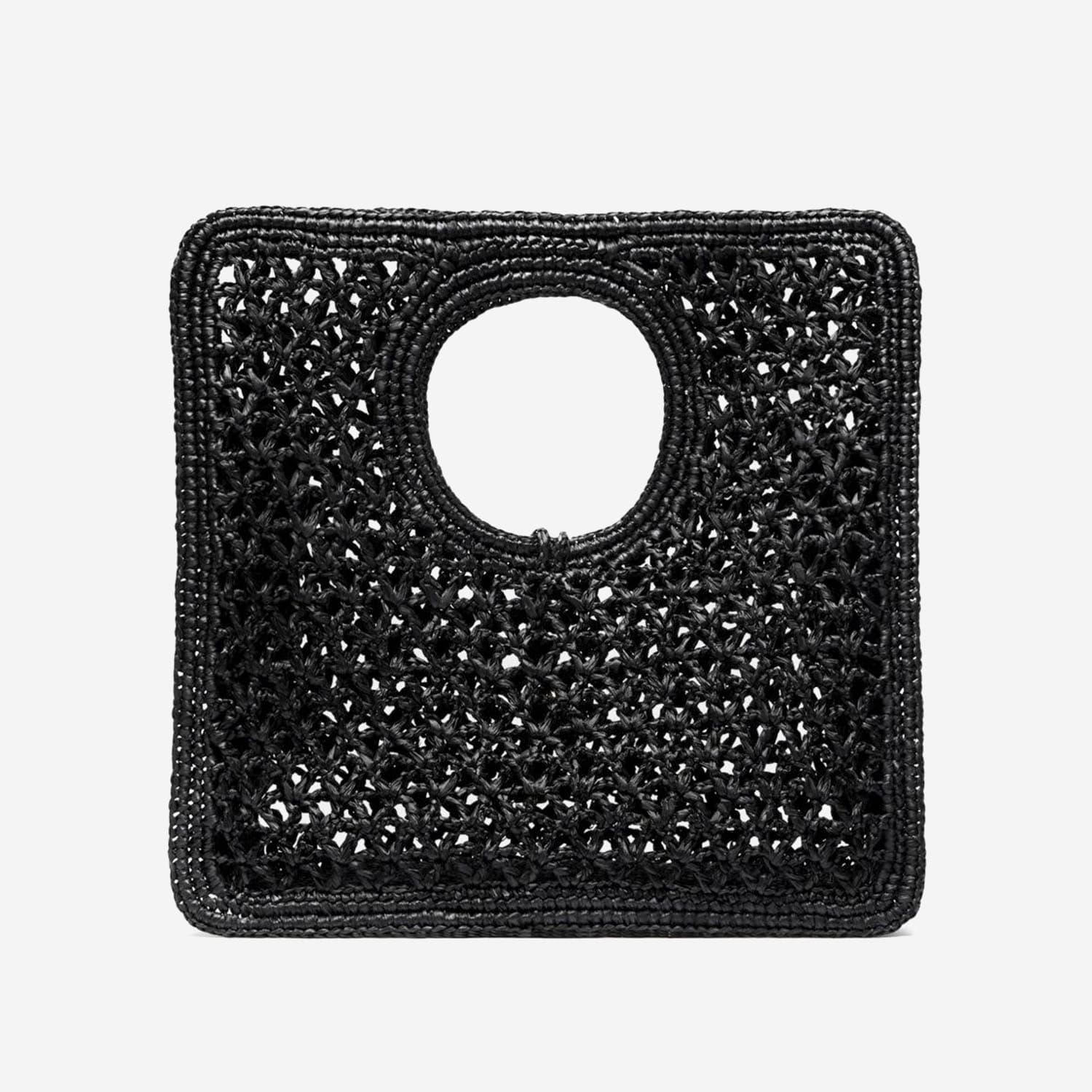 Jacquemus Carre Spiaggia Embellished Braided Raffia Tote