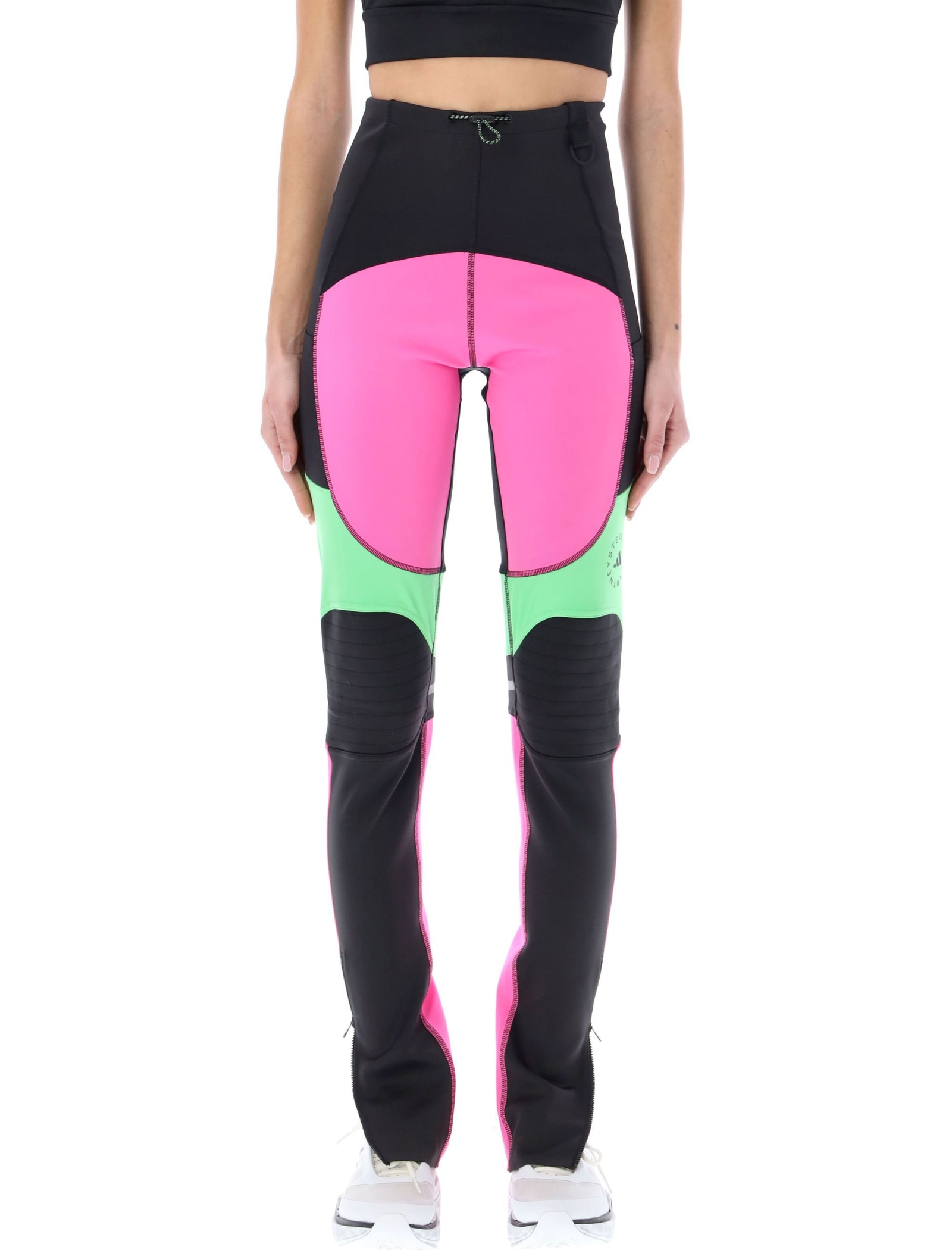 Shop Adidas By Stella Mccartney Colorblock Active Leggings In Black Multi