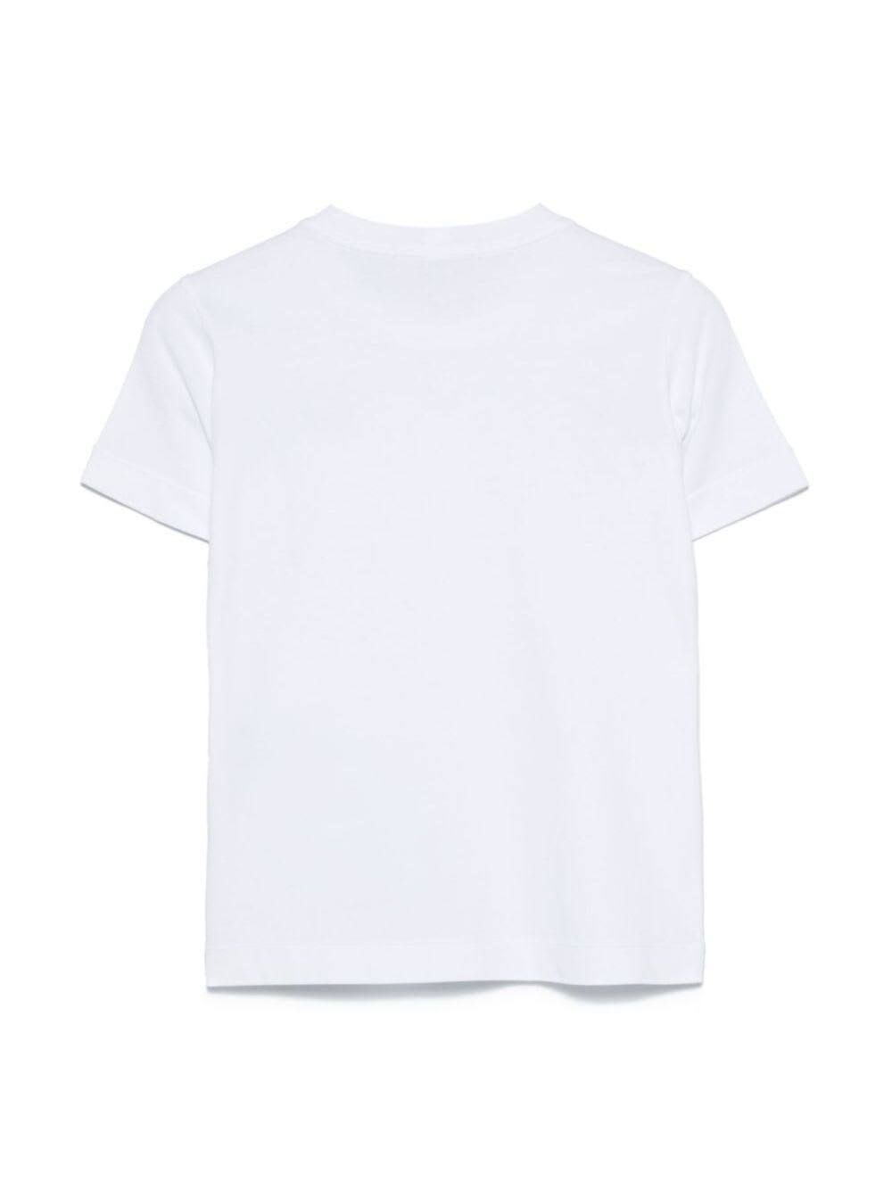 Stone Island Junior Compass Logo Patch T-shirt In White