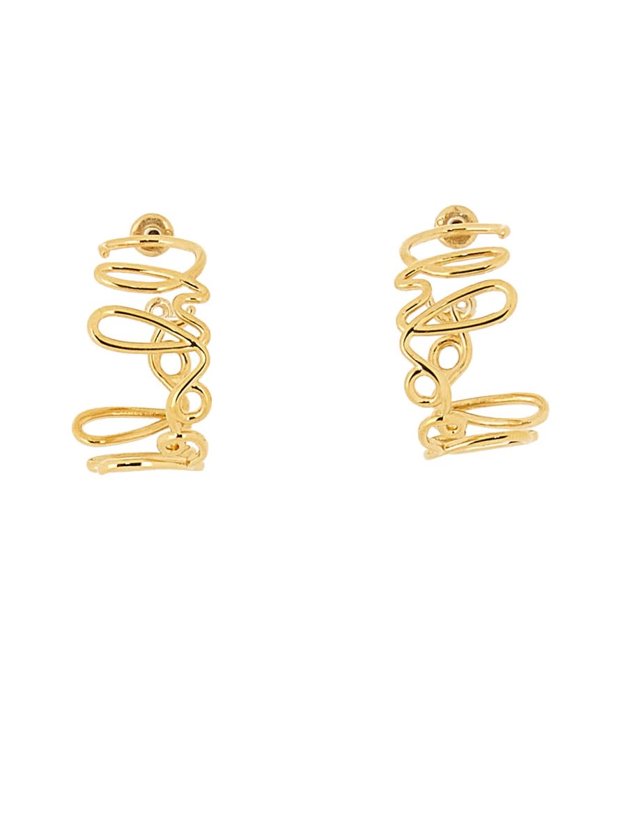 Shop Chloé Logo Earrings In Gold