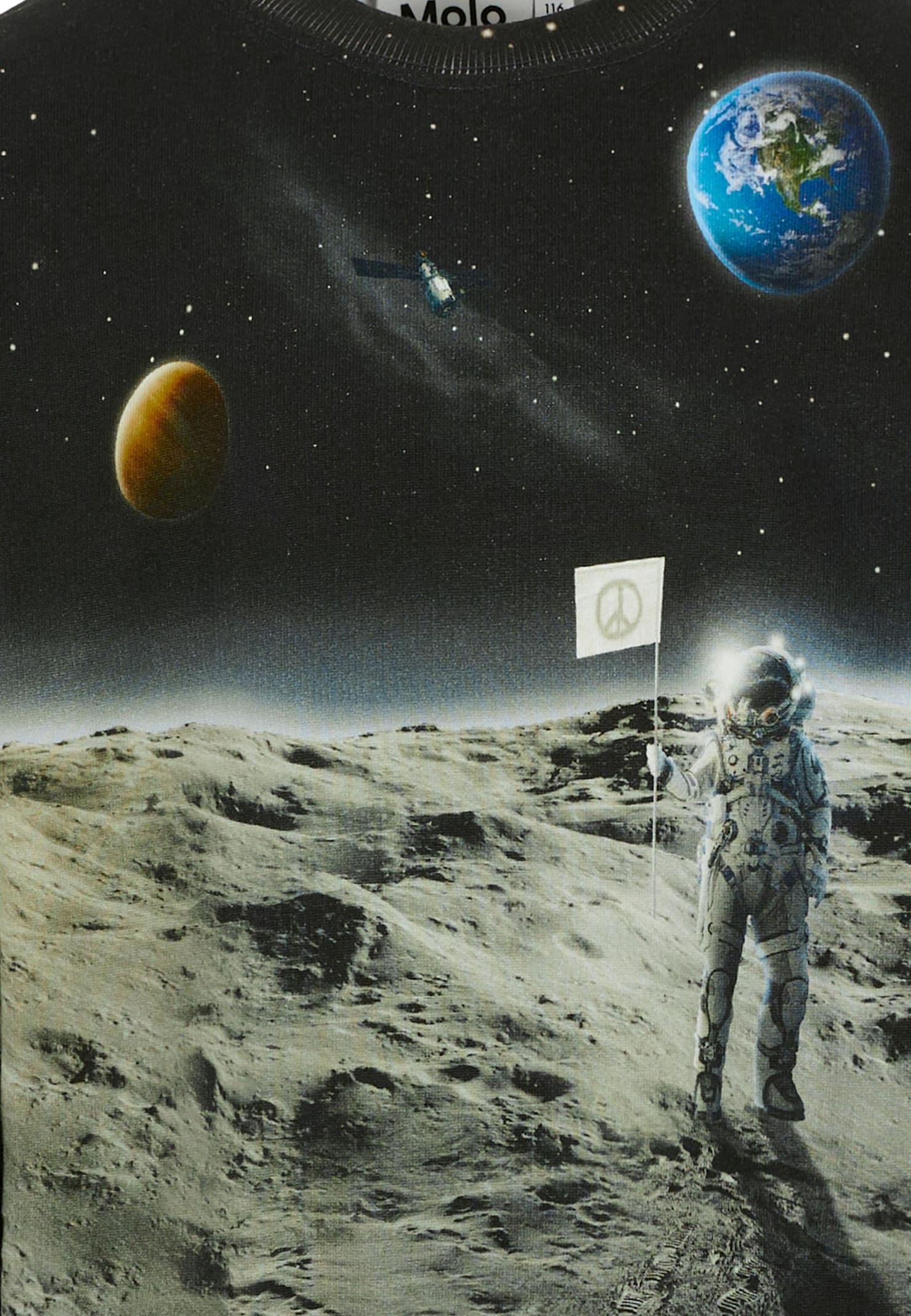 Molo Grey Sweatshirt For Boy With Astronaut Print In Multi