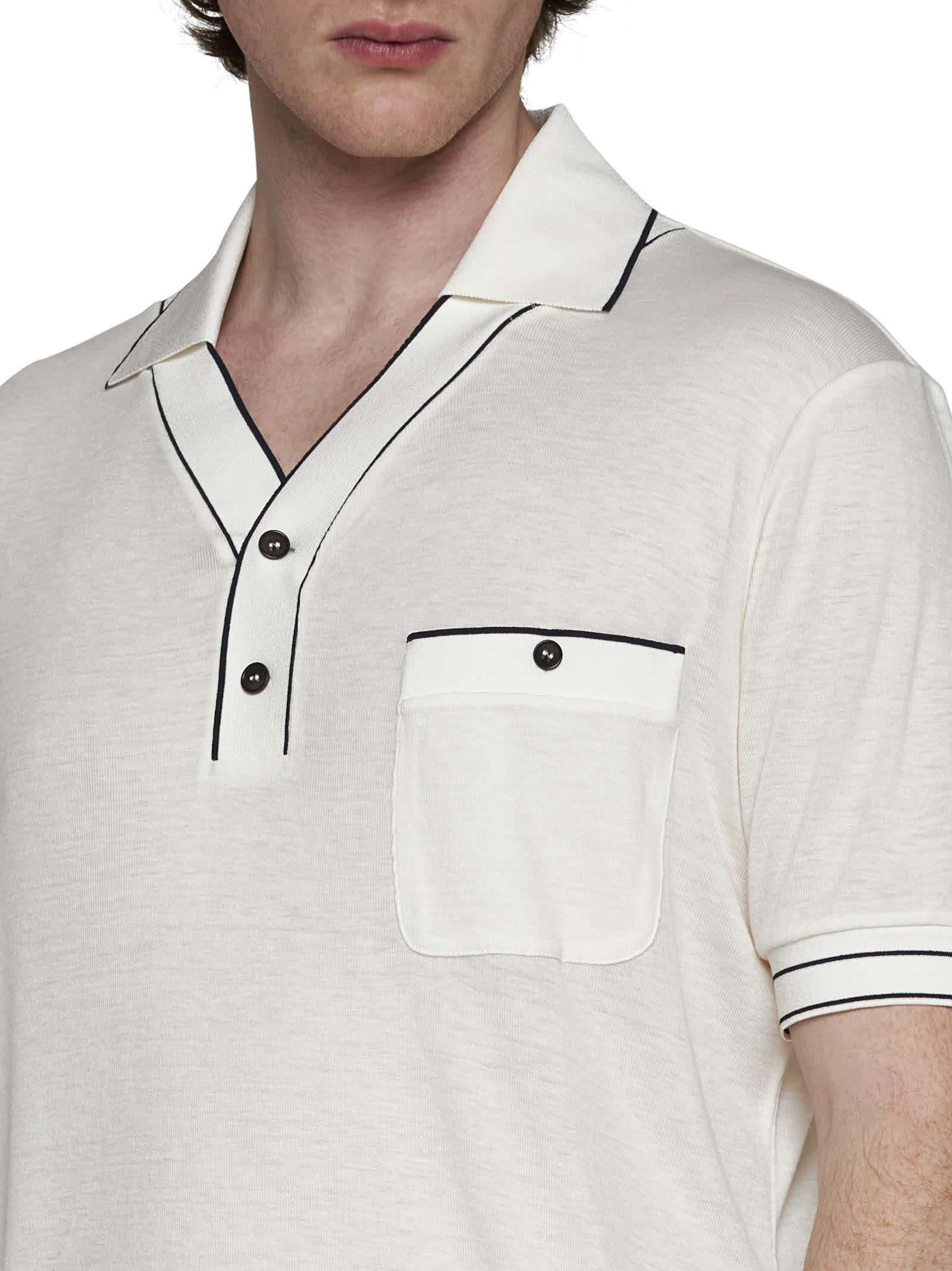 Shop Giorgio Armani Polo Shirt In Gesso