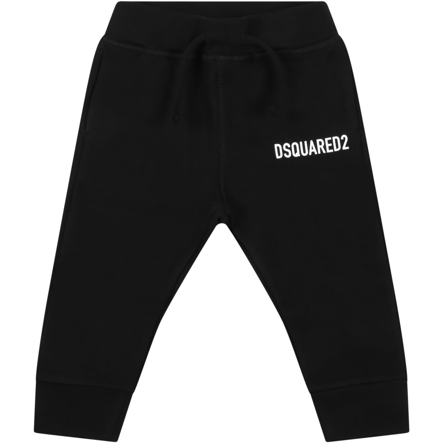Dsquared2 Black Sweatpant For Baby Kids With Logo