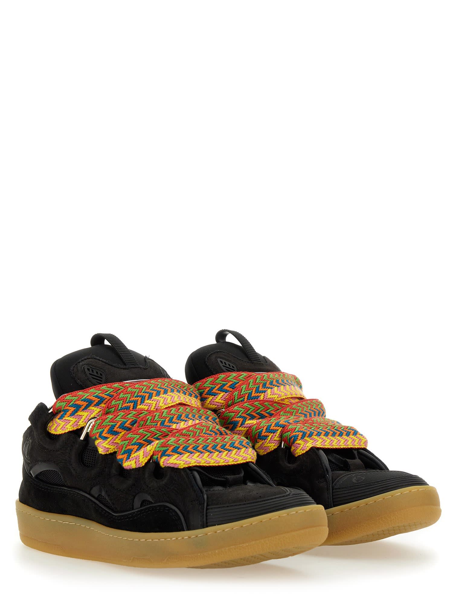 Shop Lanvin Sneaker Curb In Nero