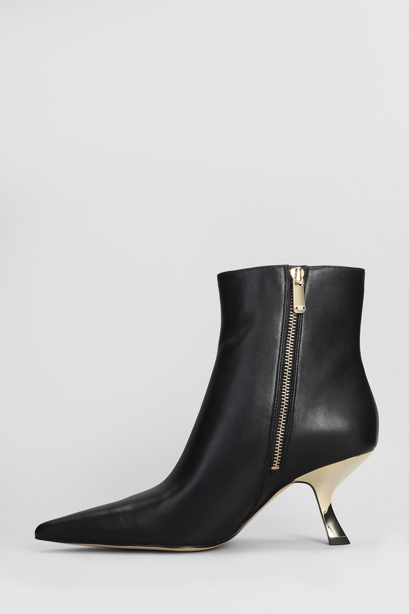 Shop Michael Kors Luna Bootie High Heels Ankle Boots In Black Leather