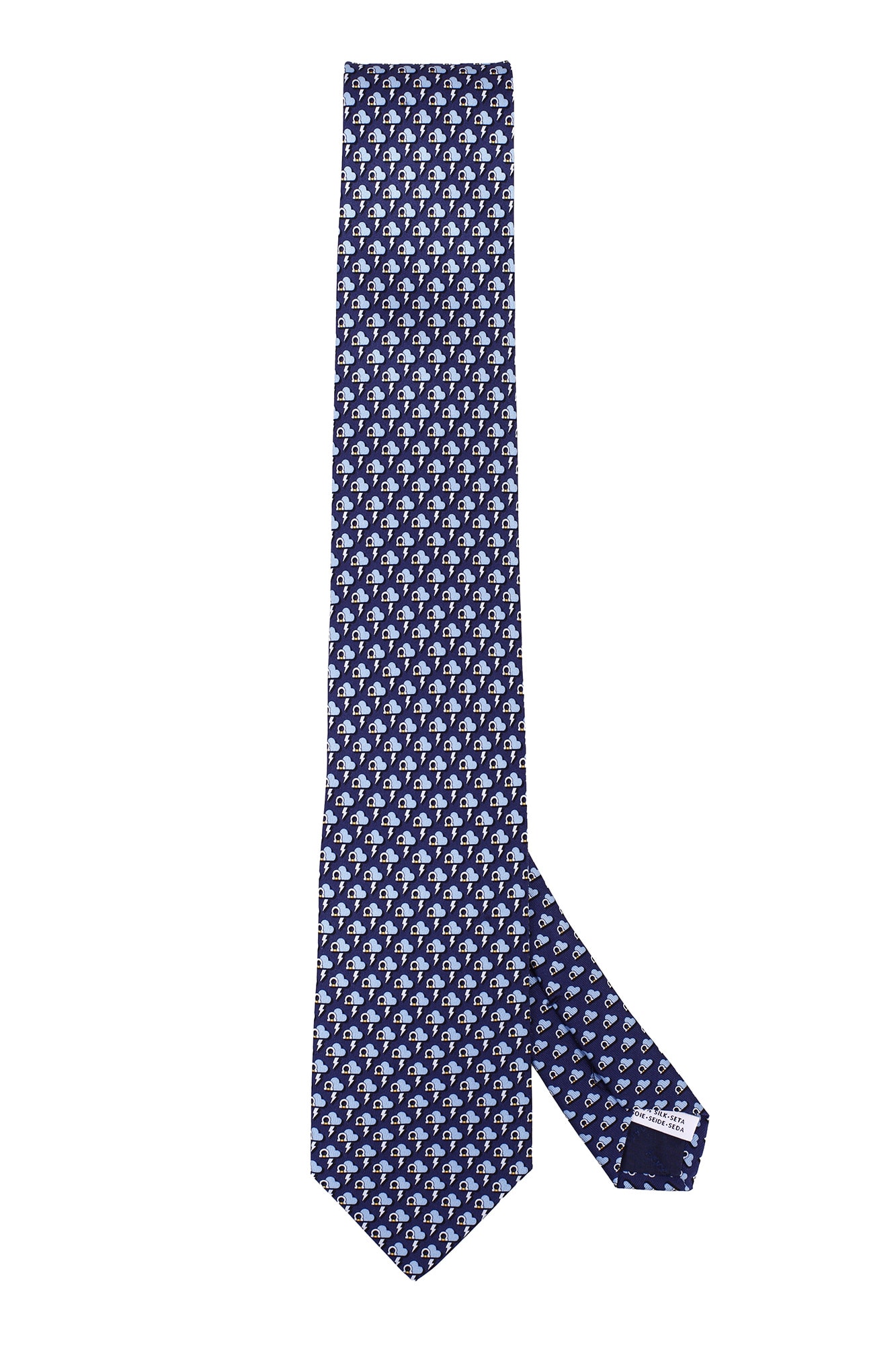 FERRAGAMO SALVATORE SAETTA PRINT SILK TIE
