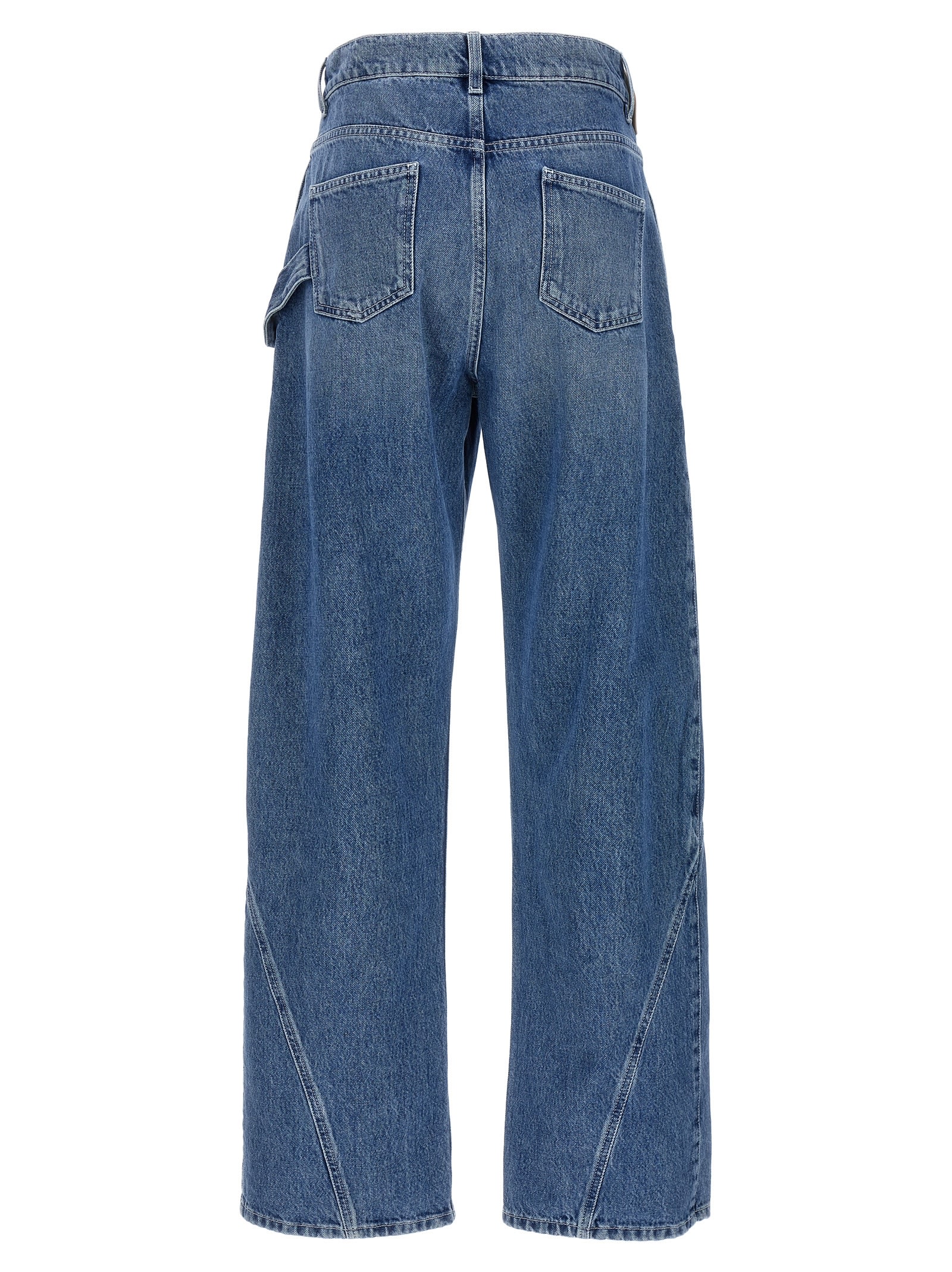 Jw Anderson Workwear Jeans With Off-centralized Closure In Blue