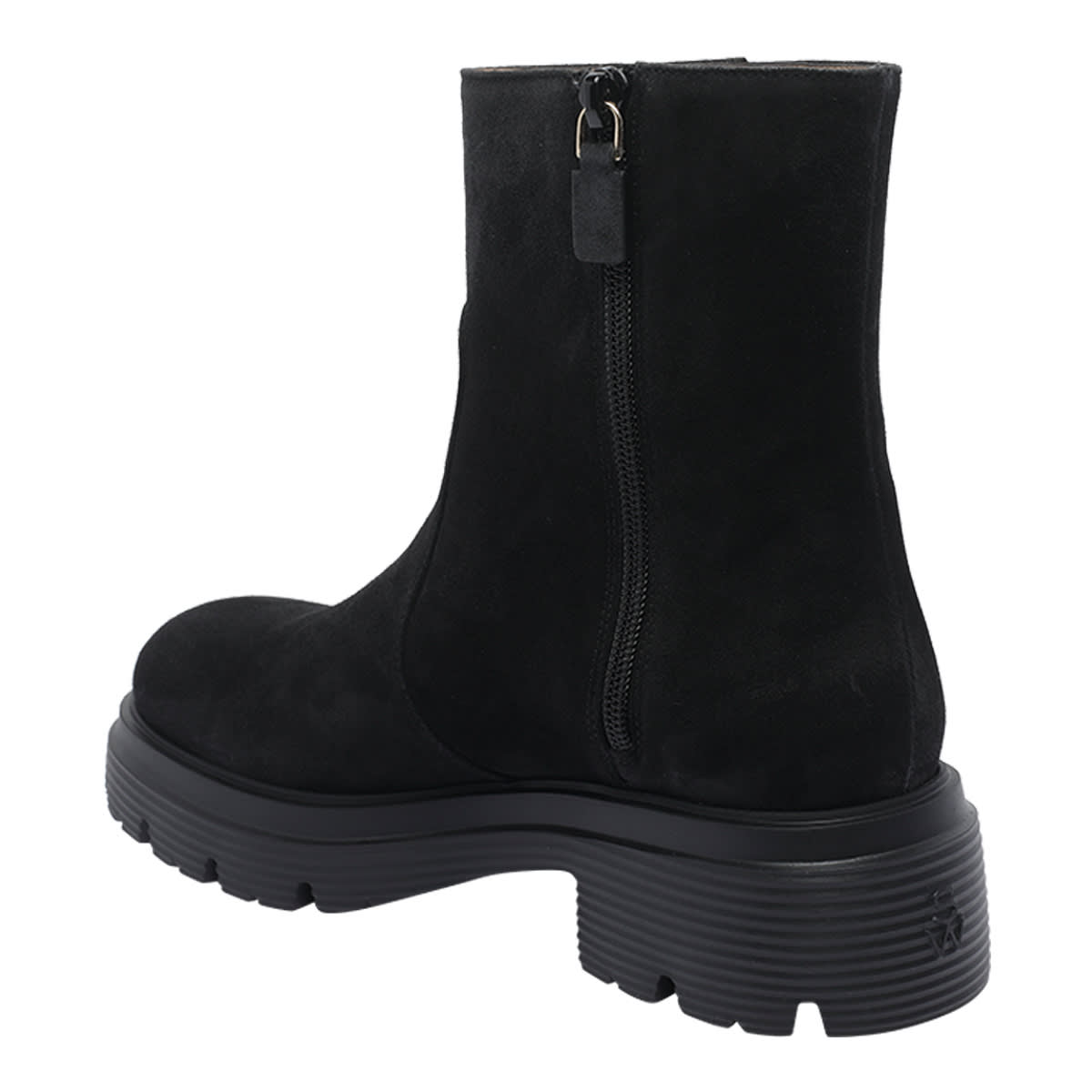 Stuart Weitzman Suede Ankle Boots Featuring Chunky Sole In Black