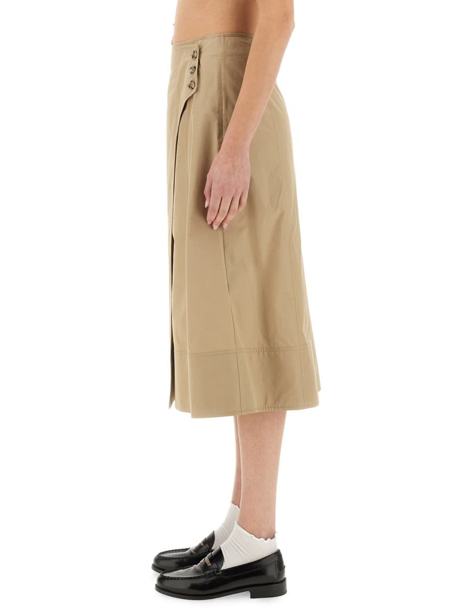 Shop Paul Smith Cotton Skirt In Beige