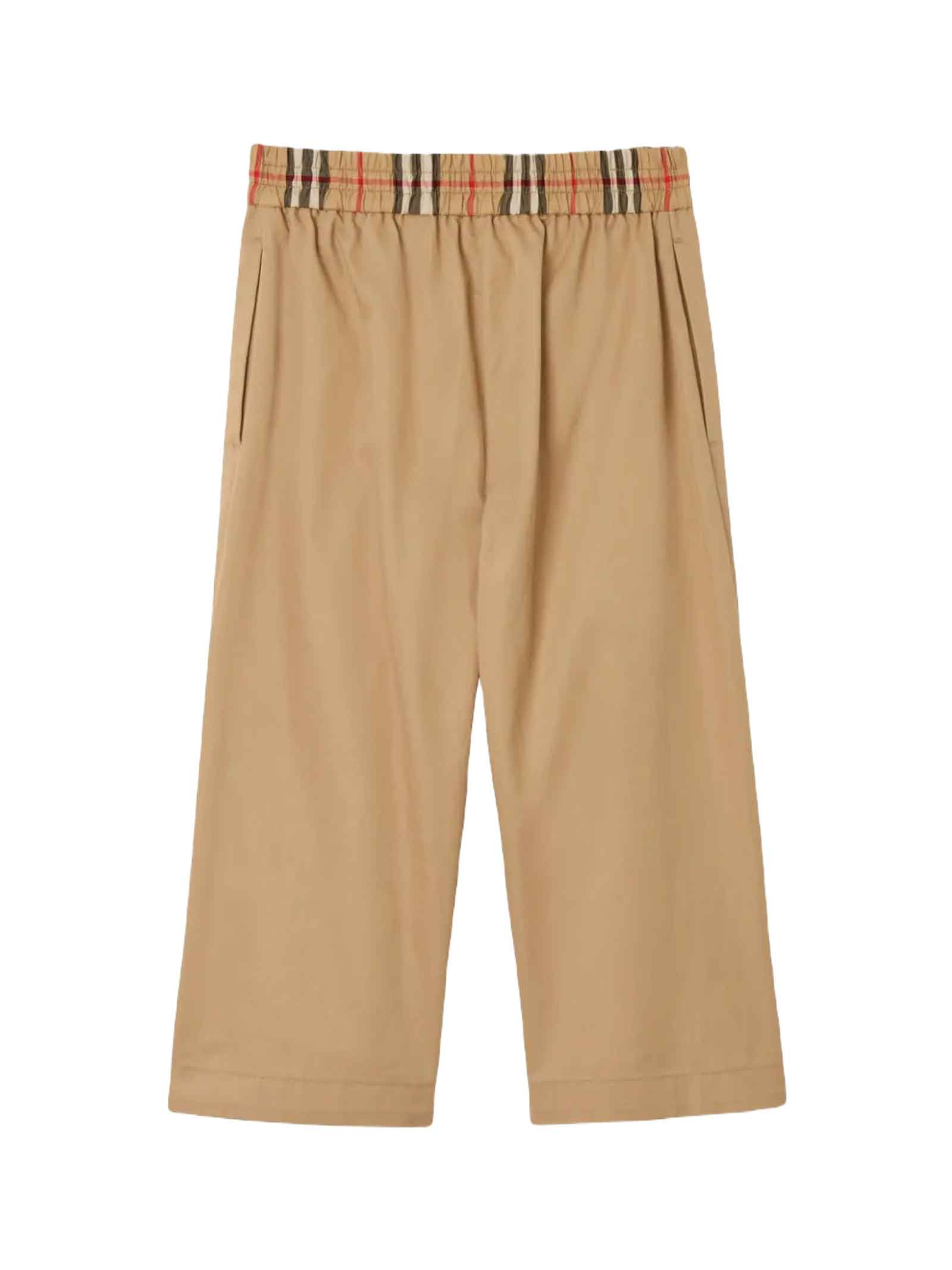 Shop Burberry Beige Trousers Girl