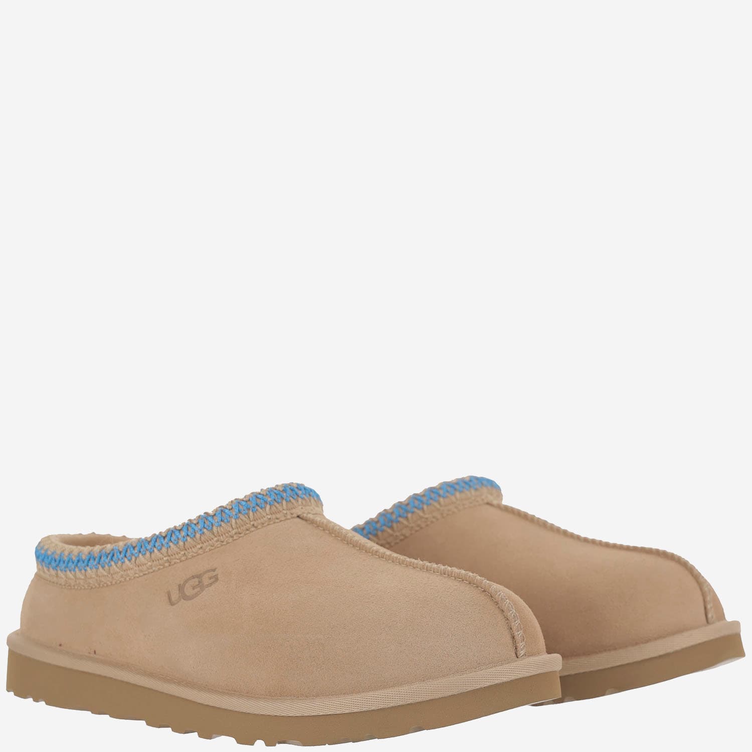 Ugg Tasman Suede Flat Mules In Neutral