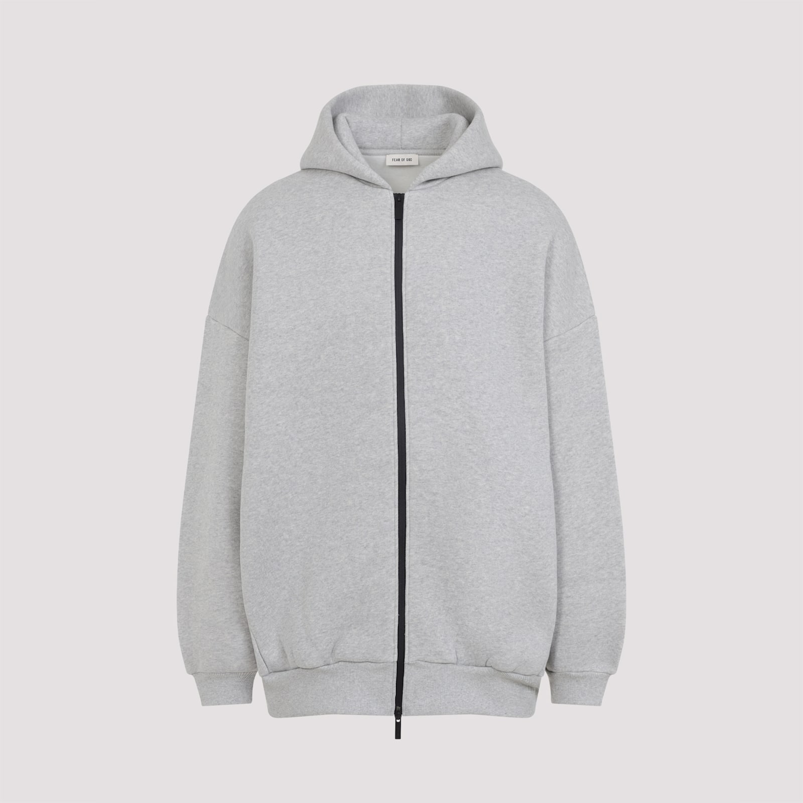 Fear Of God Relaxed Fit Grey Sweatshirt With Zip-up Front In Gray