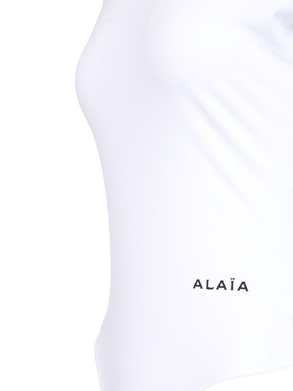 Alaïa Short Sleeves Bodysuit In White