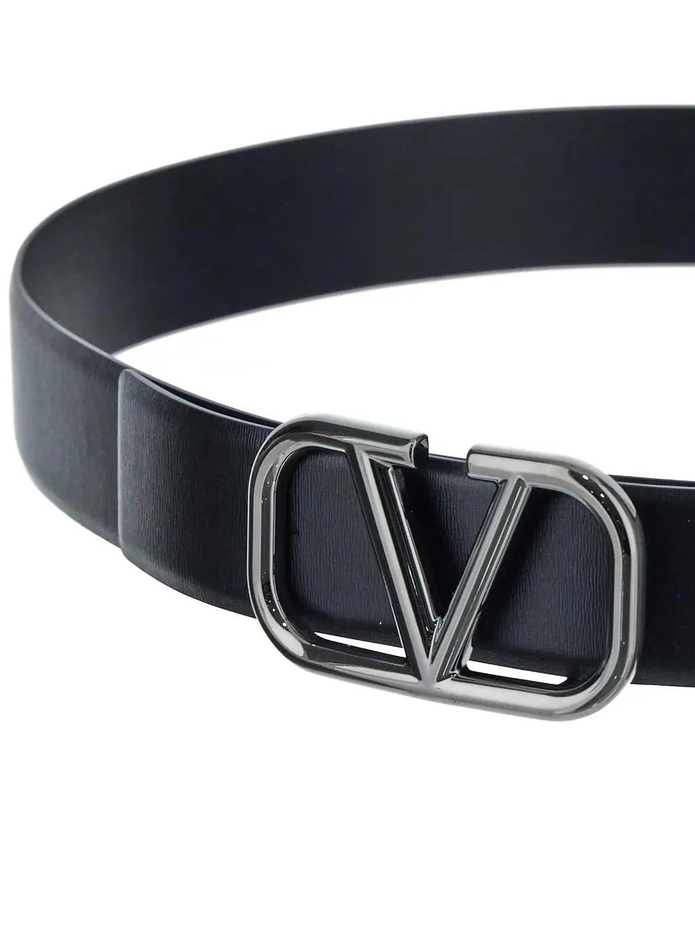 Shop Valentino V Logo Belt In Nero
