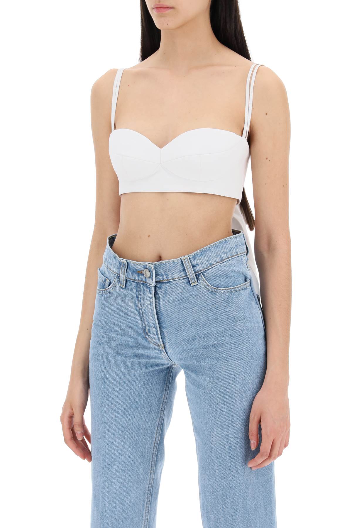 Shop Magda Butrym Rose Top Bralette With In White (white)