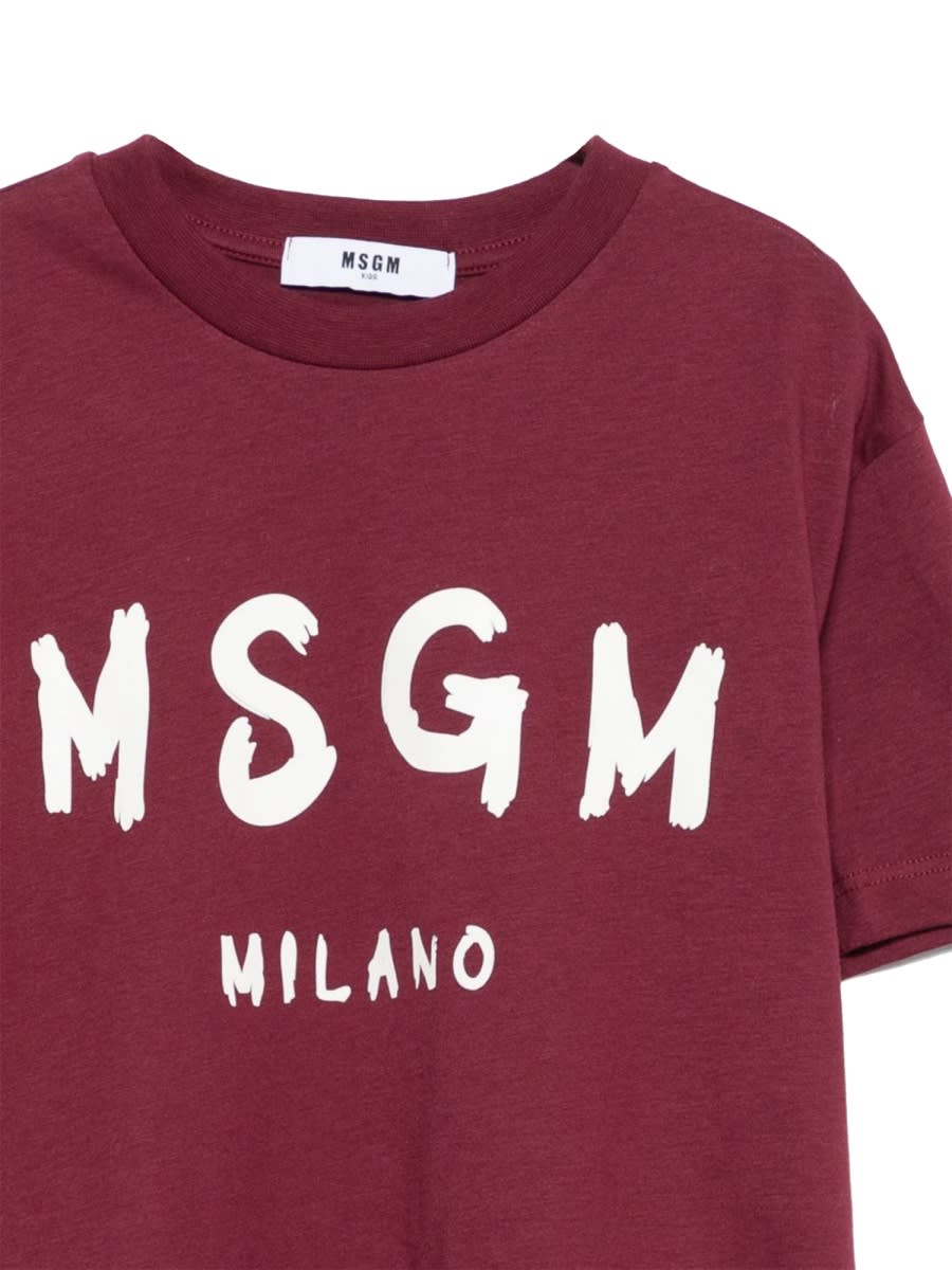 Msgm T-shirt With Logo In Red