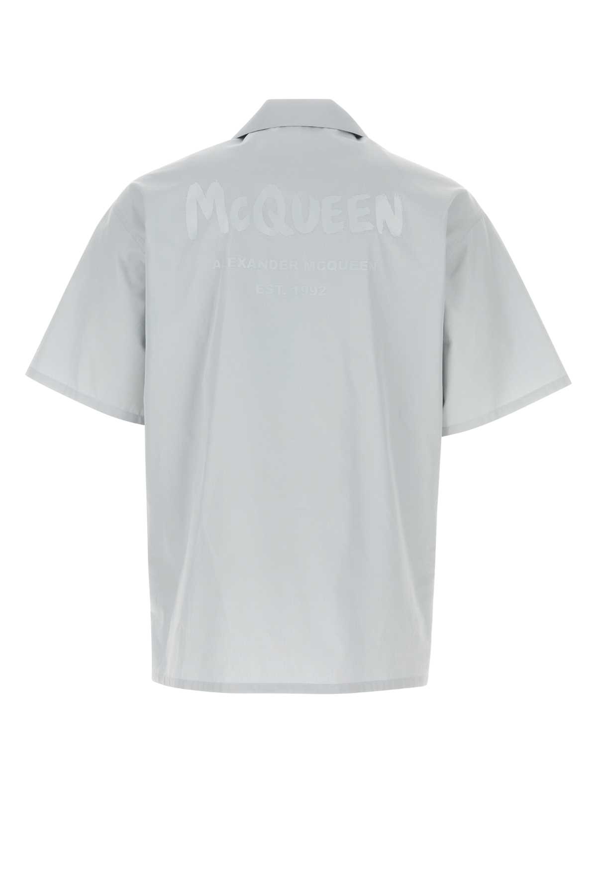 Alexander Mcqueen Grey Poplin Shirt In 0902