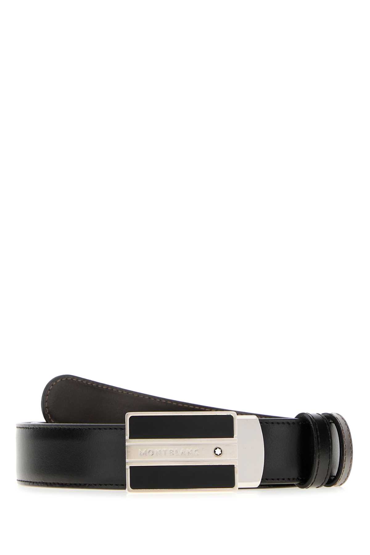 Black Leather Reversible Belt