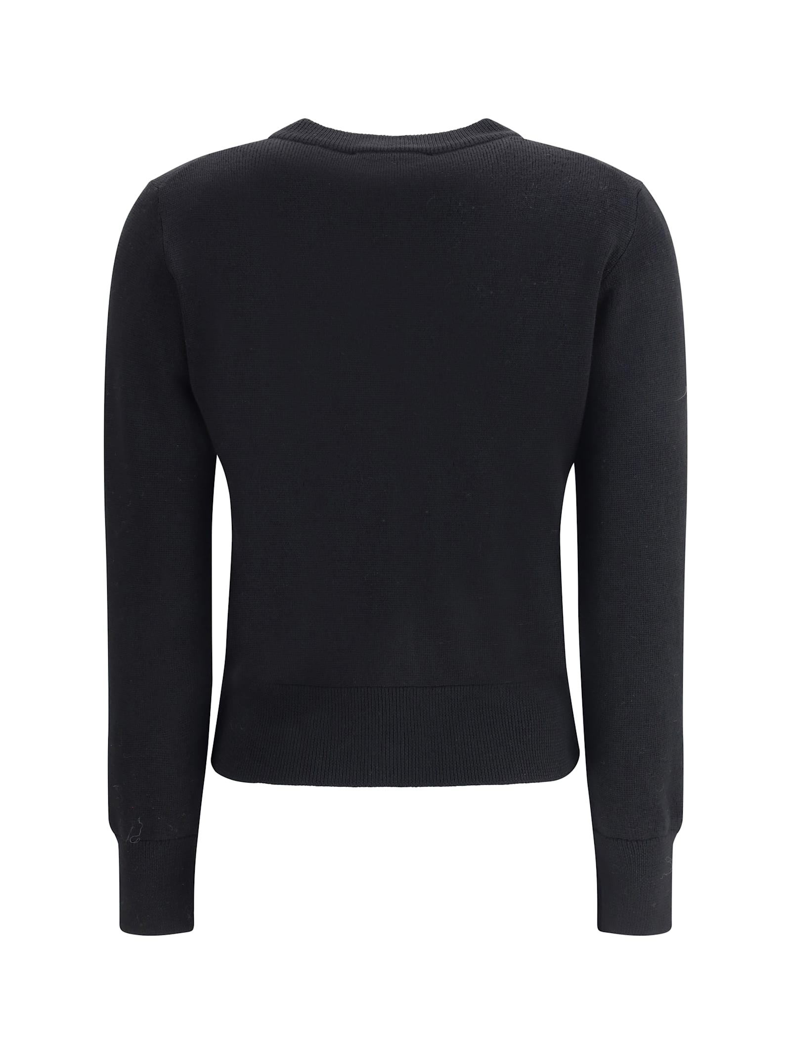 Ami Alexandre Mattiussi Wool Merinos Ami De Coeur Cardigan Knitwear Black In Black