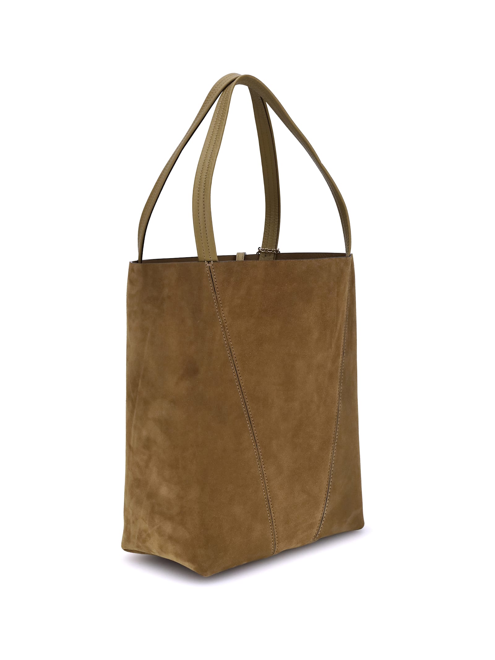 Chloé Women Suede Spin Tote Bag In Brown