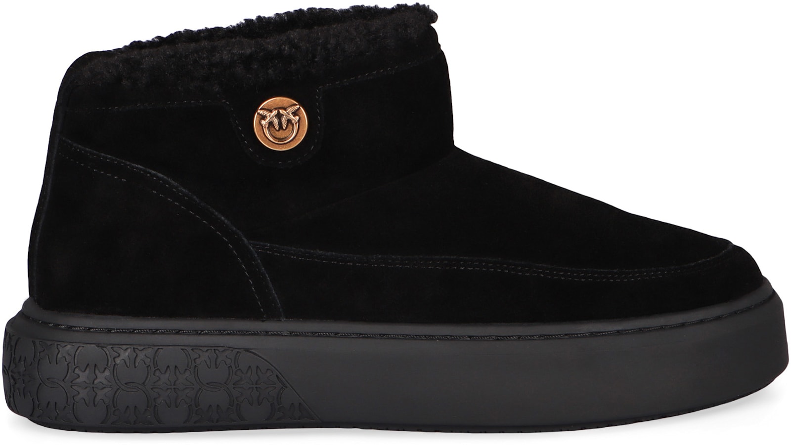 Pinko Black Boots With Shearling Lining In Black