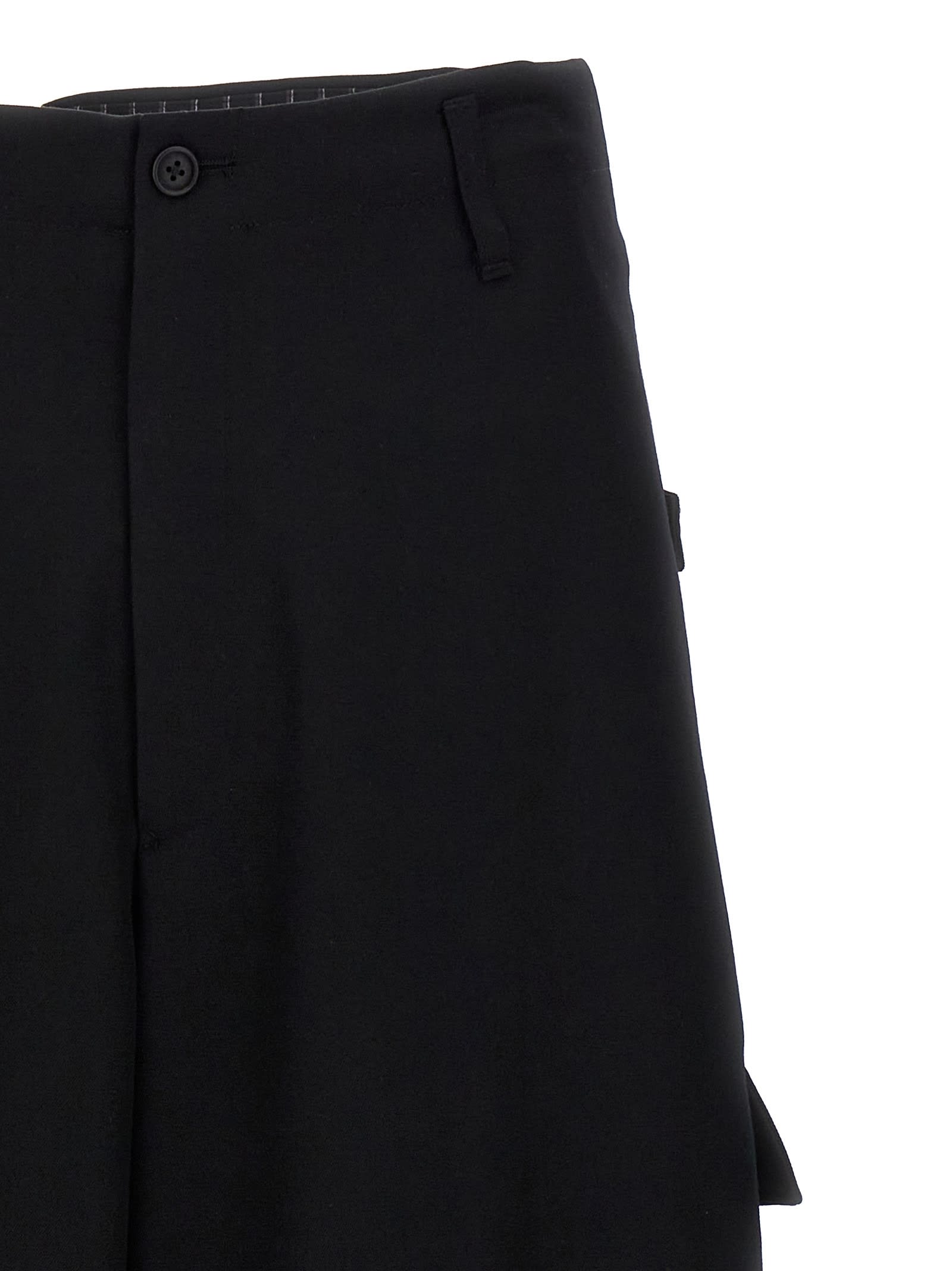 Shop Yohji Yamamoto Tab Wide P Pants In Black