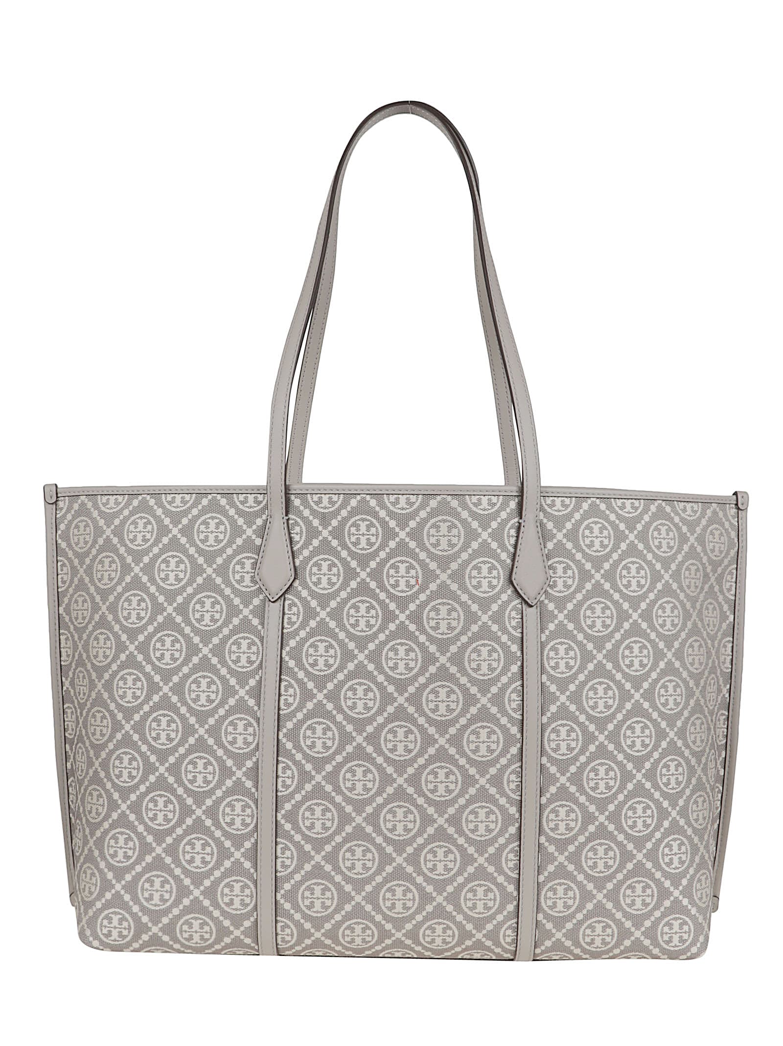 Tory Burch Perry T Monogram Tote In Gray
