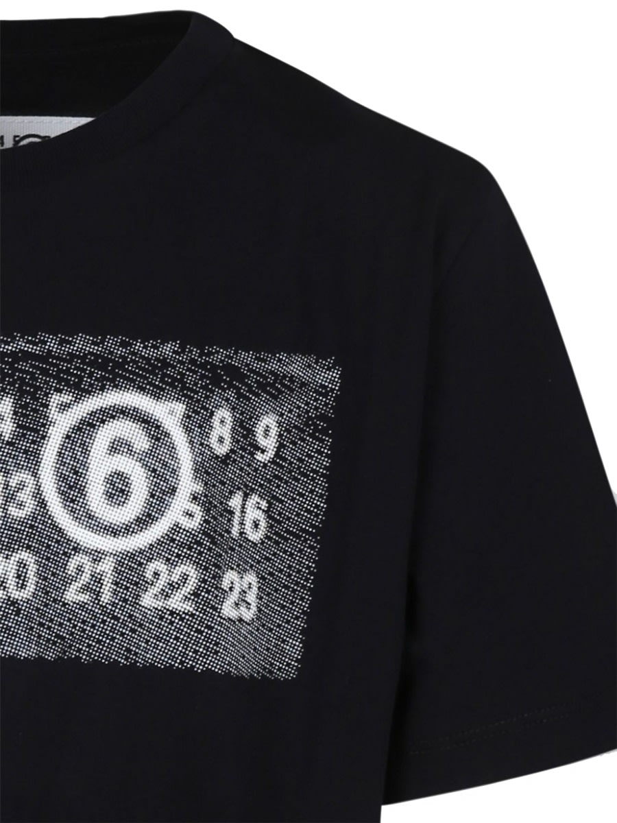 Mm6 Maison Margiela Logo Short-sleeved T-shirt In Black